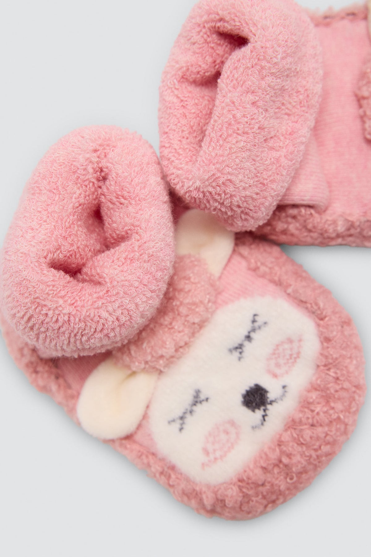 Calzini-pantofole termici per bebè con pecorella rosa