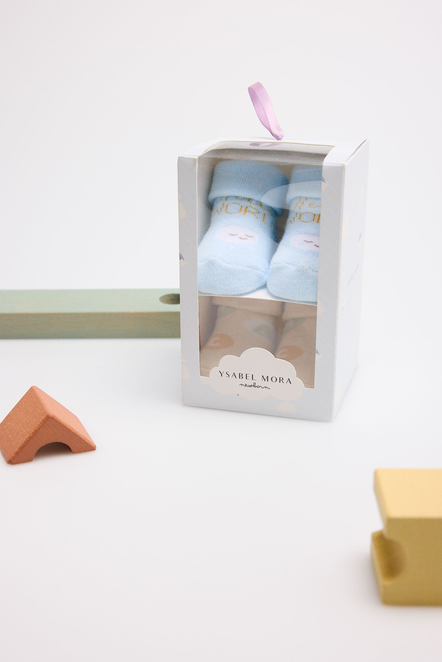 Confezione da 4 calzini termici per neonati Hello World