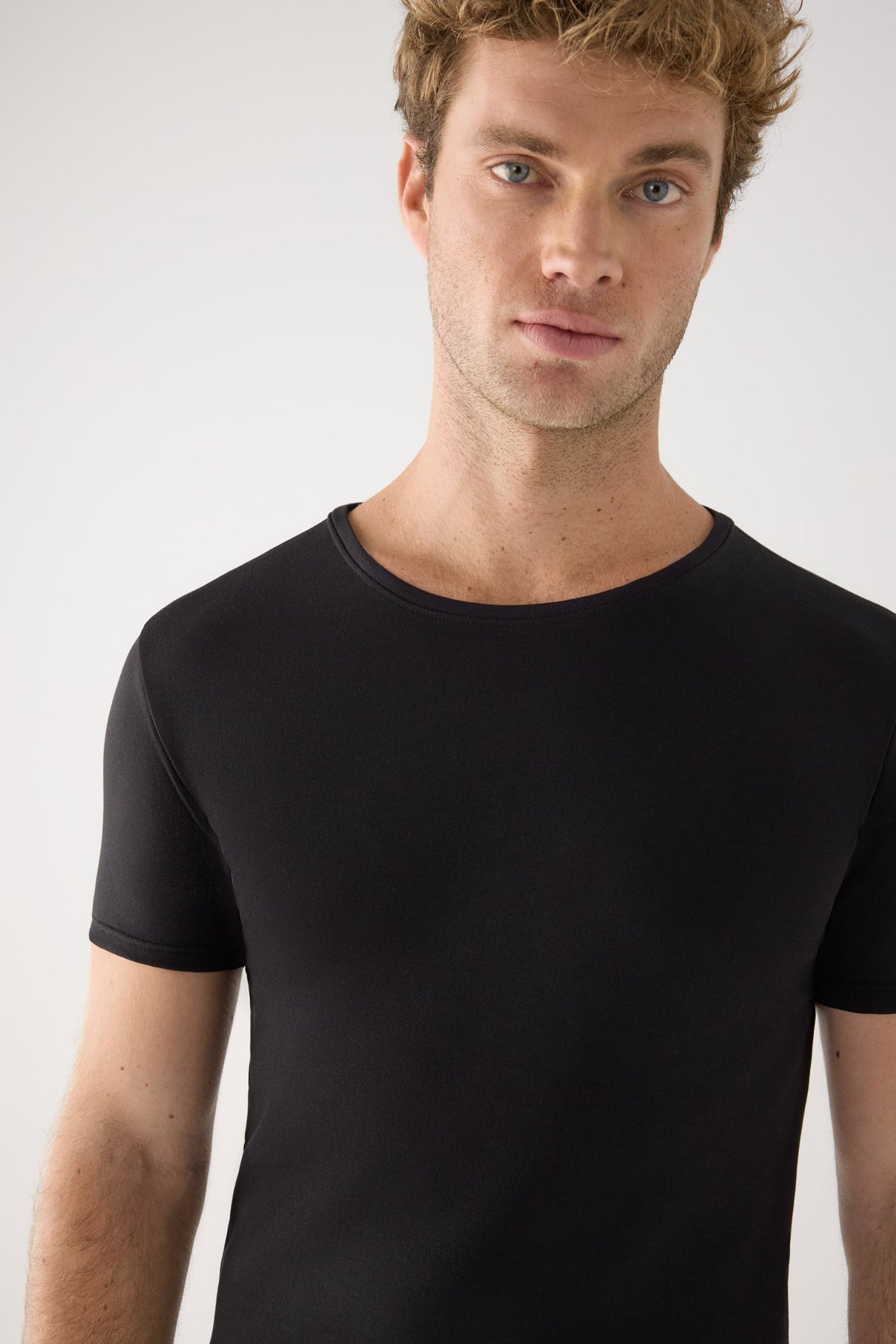 T-shirt termica leggera da uomo a maniche corte in cotone, nera