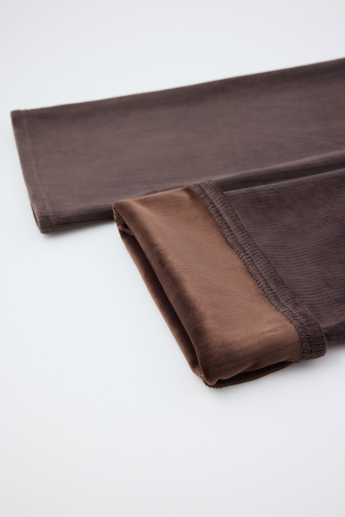 ultra termico Leggings acampanados efecto pana marrone chocolate