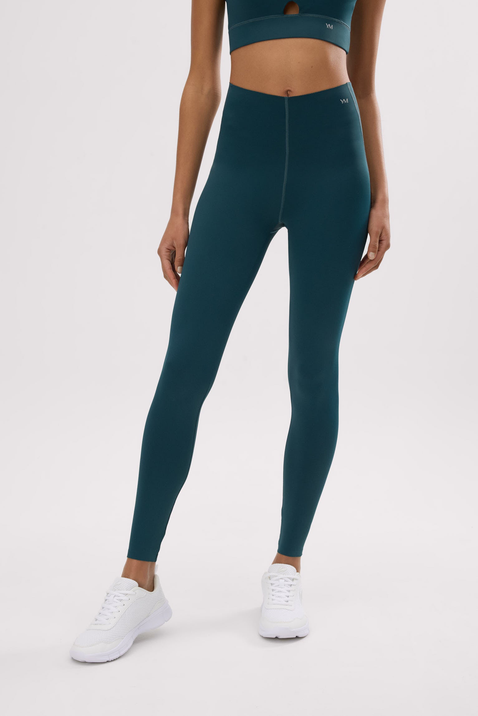 Leggings deportivos largos compressive vientre plano verde botella - Ysabel Mora