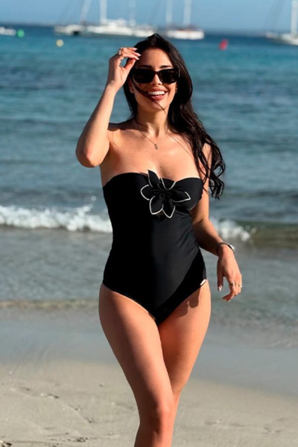 Costume da bagno snellente a fascia con ferretto nero @clarissamarchese