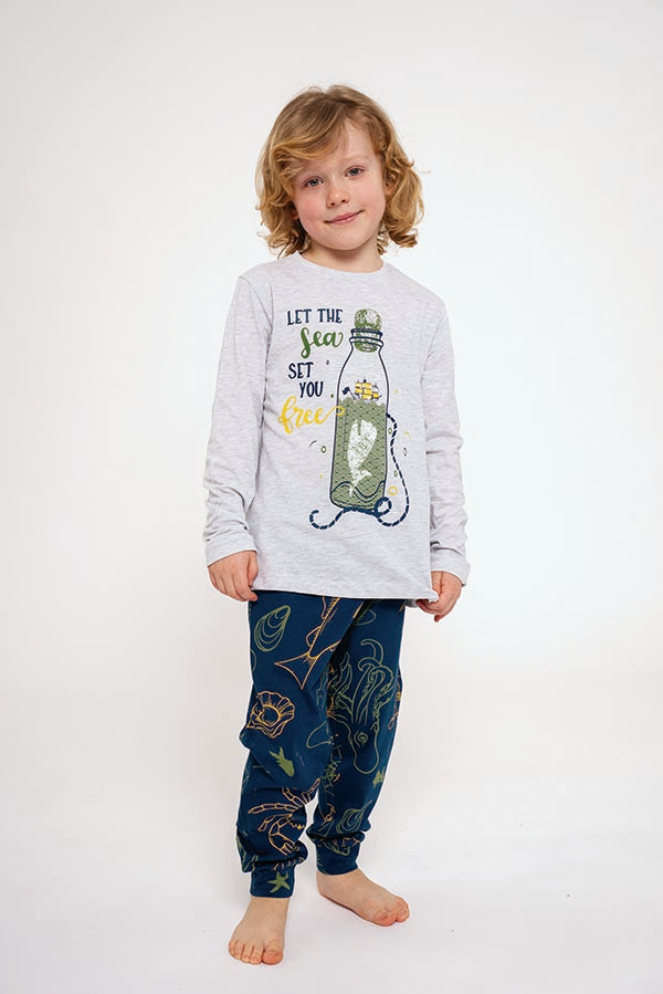 Pigiama lungo in cotone per bambini Let the Sea | MUYDEMI