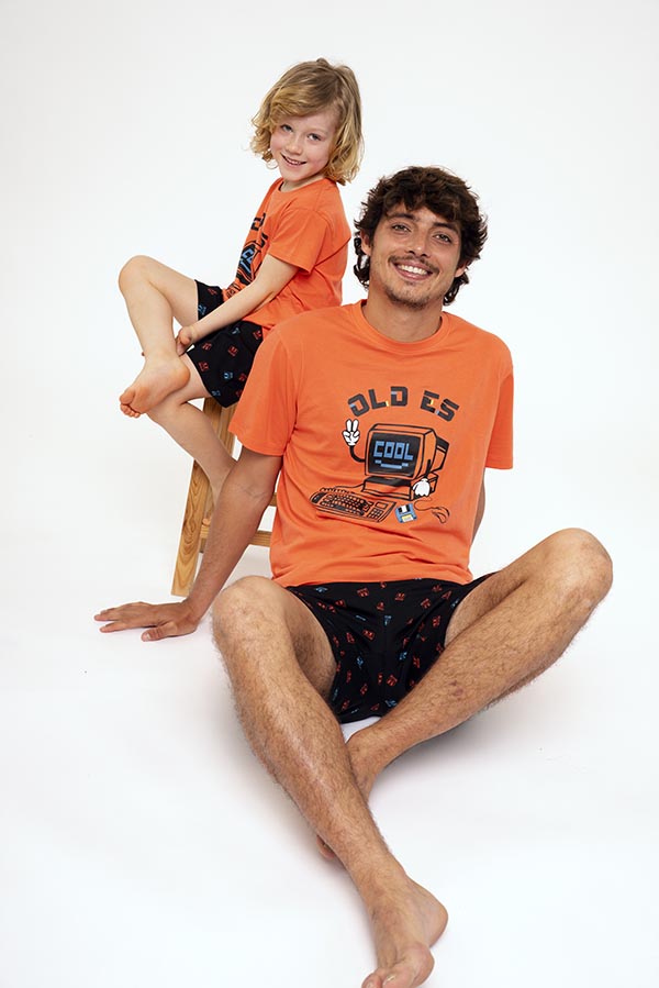 Pigiama corto per bambini in cotone Old is Cool | MUYDEMI