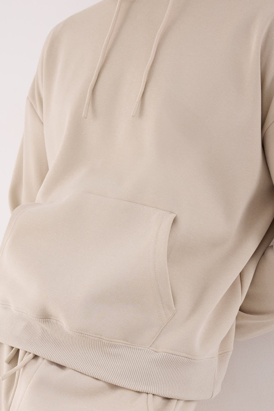 Sudadera sportiva uomo afelpada con capucha beige