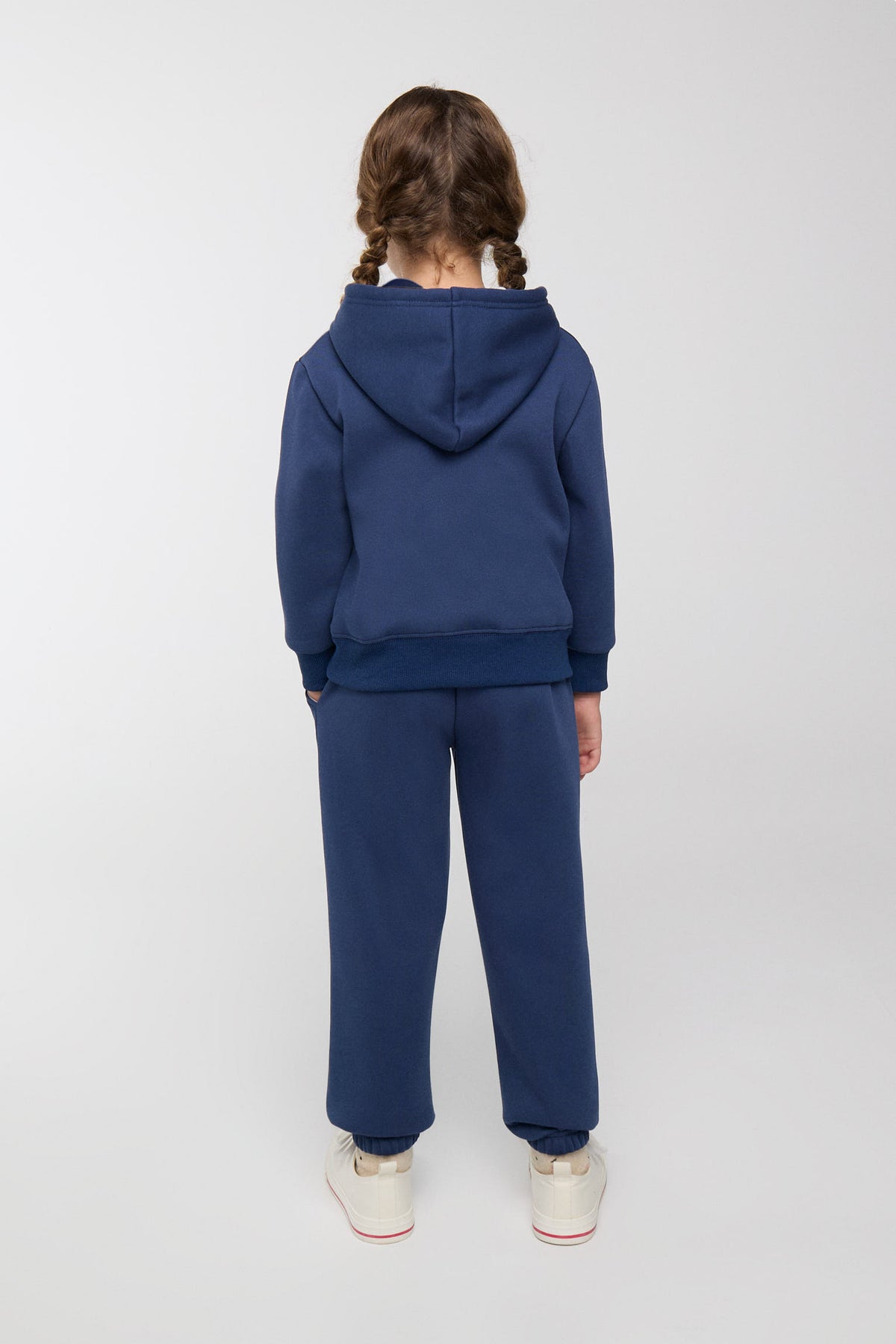 Conjunto de chándal infantil azul marino con sudadera con capucha y pantalón jogger