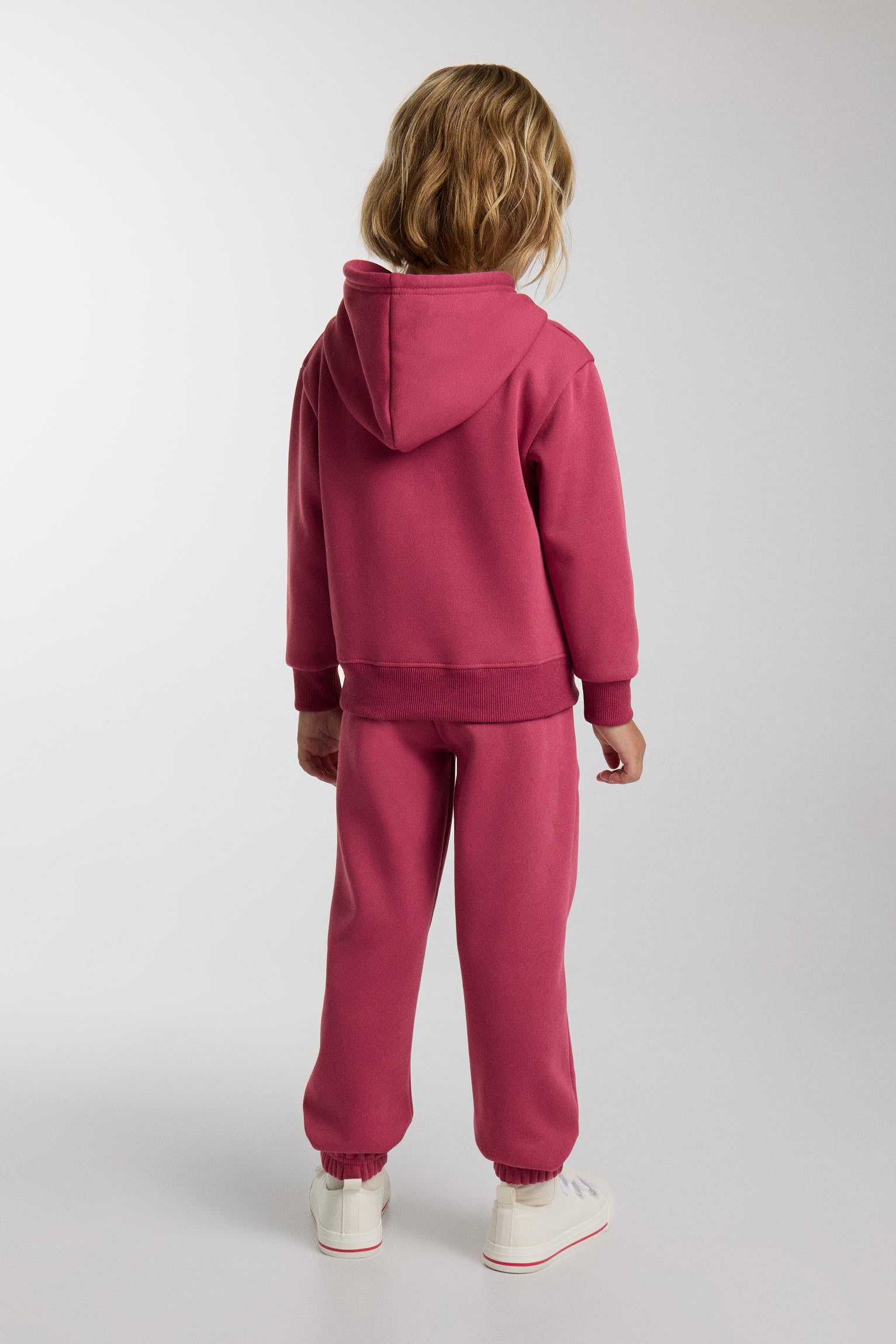 Conjunto de chándal infantil rosa con sudadera con capucha y pantalón jogger
