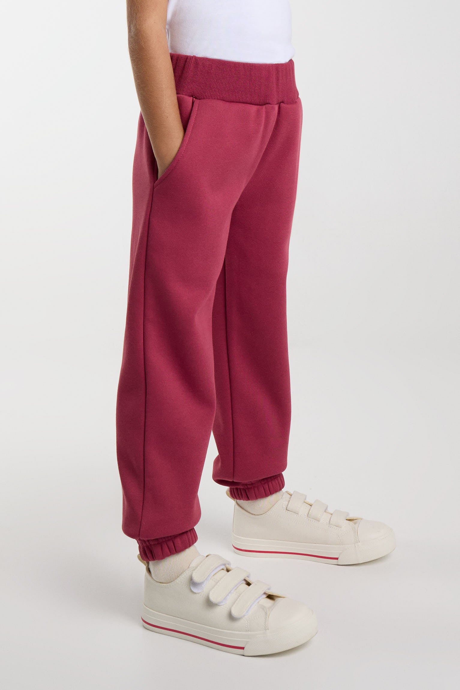 Chándal infantil afelpado rosa con sudadera con capucha y pantalón jogger
