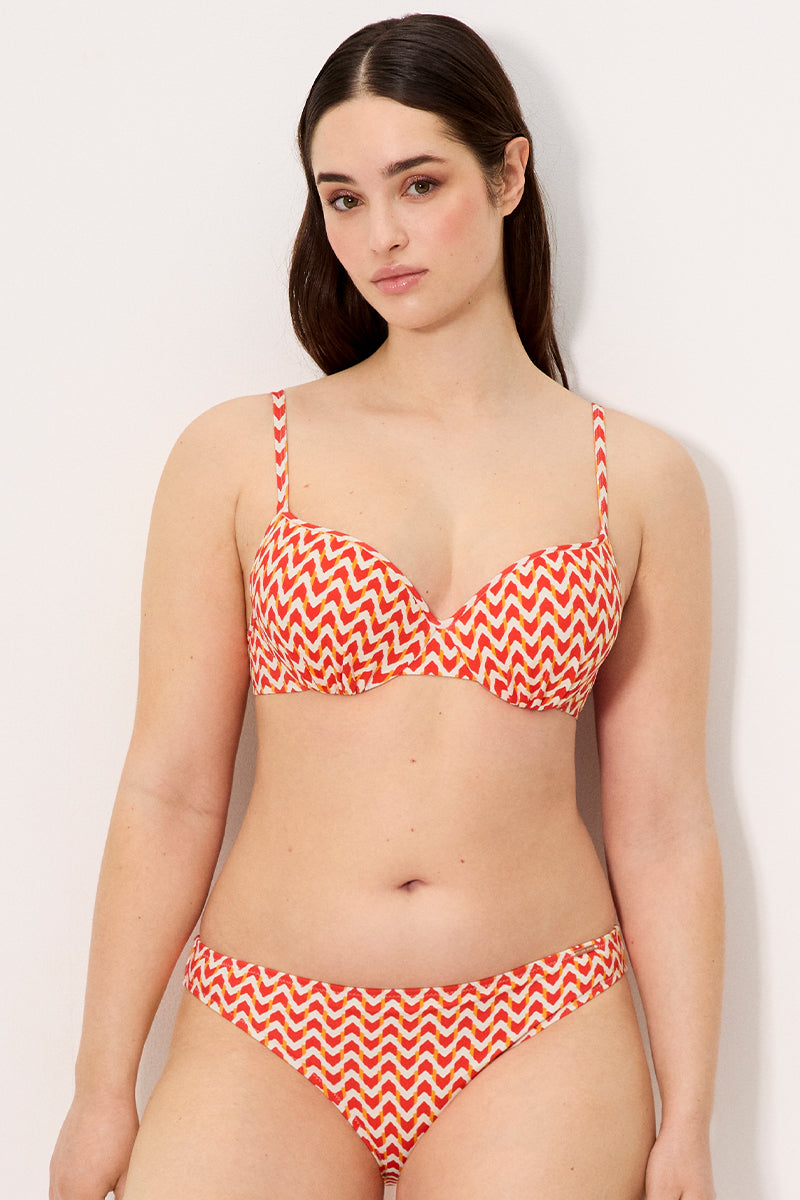 Braga bikini micropiqué estampada coral - Ysabel Mora