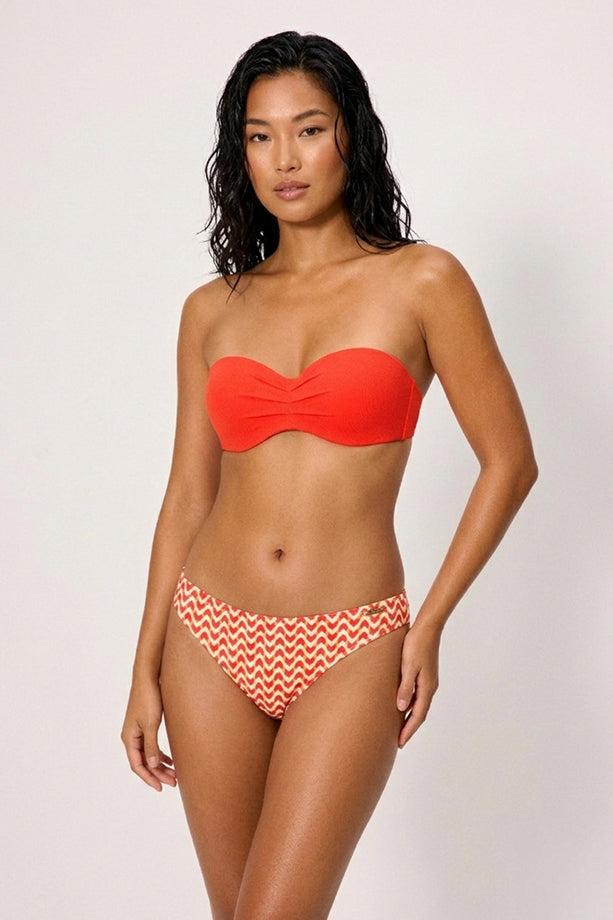 Braga bikini micropiqué estampada coral - Ysabel Mora