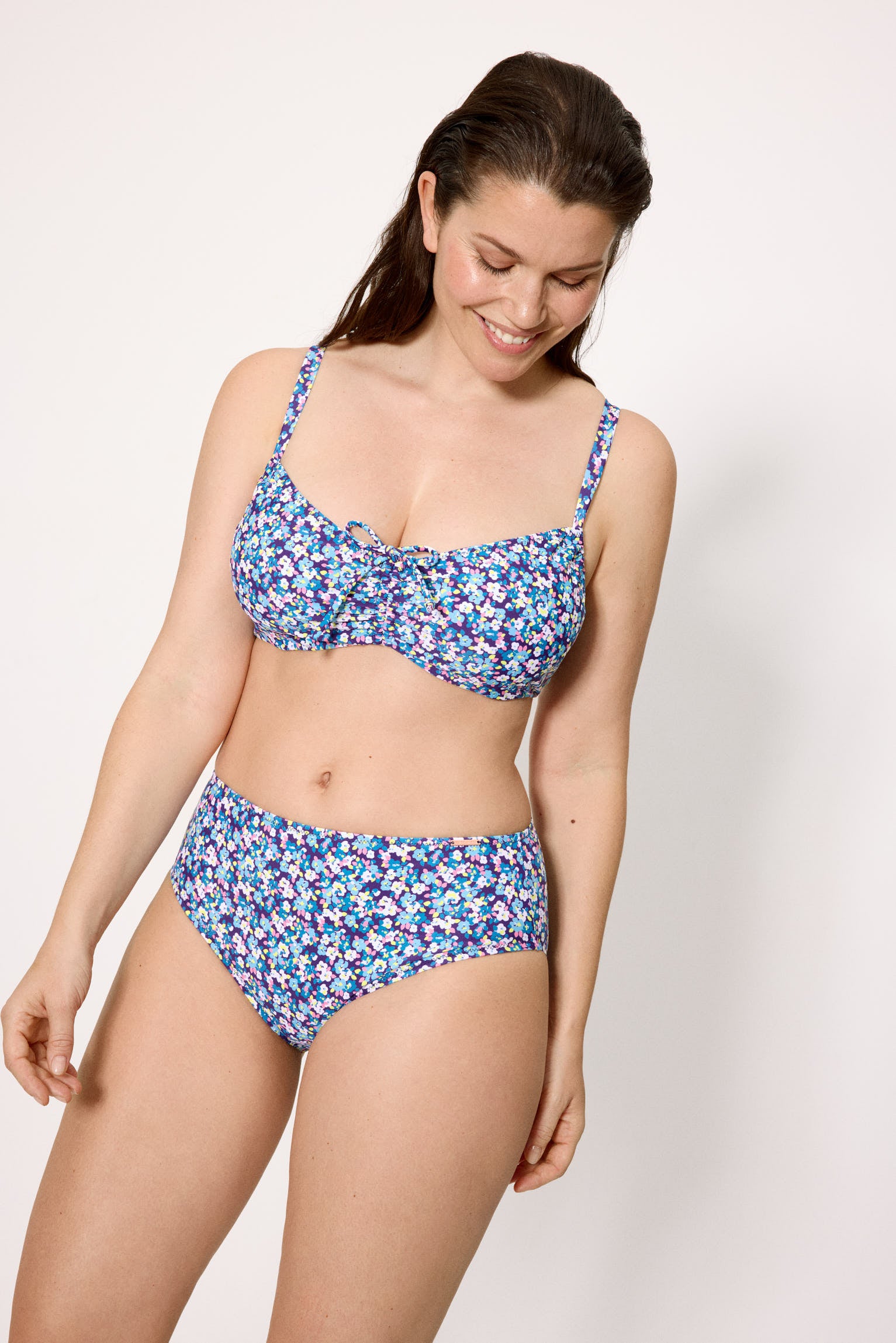 slip bikini snellente Liberty blu a vita alta