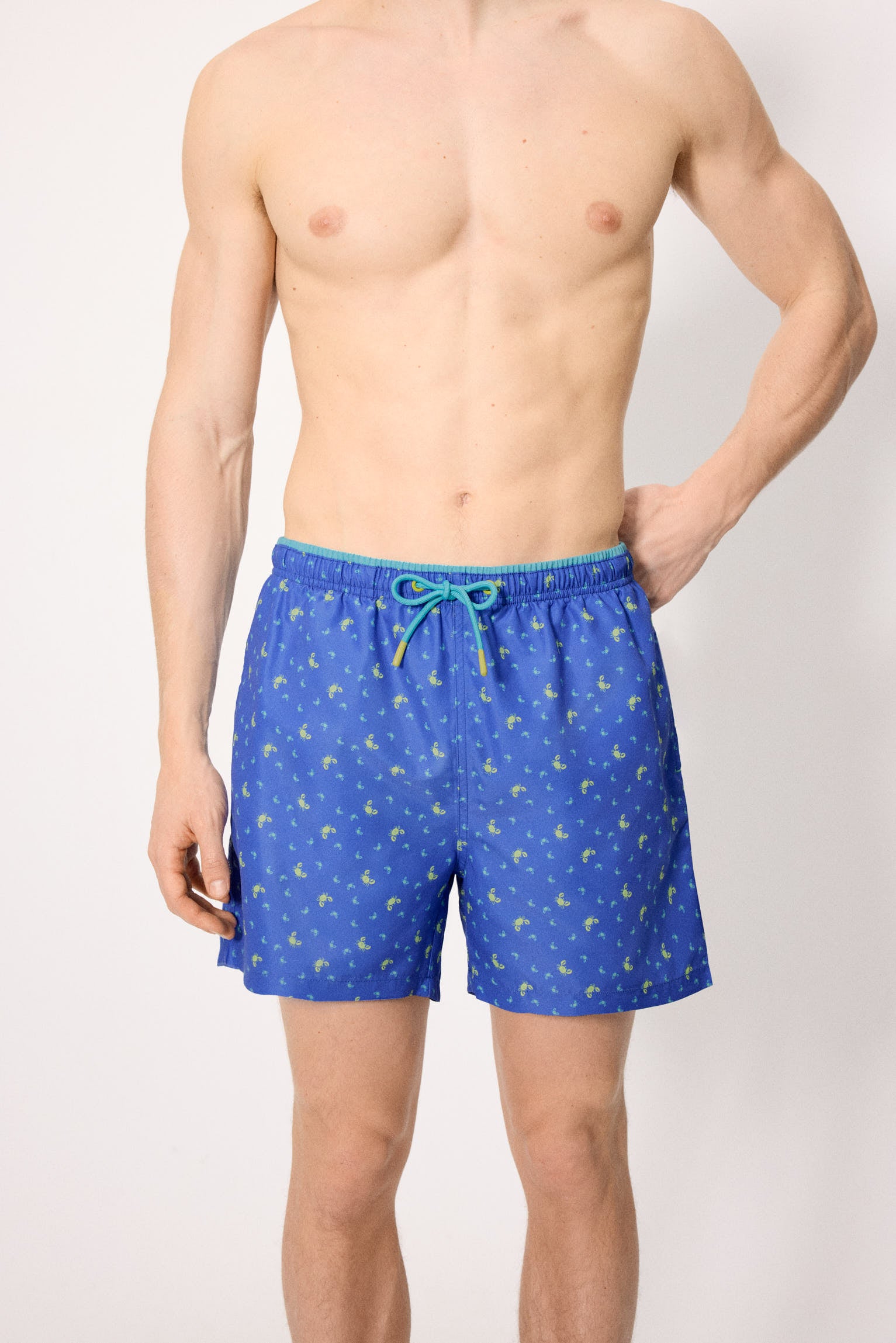 Bañador medio estampado cangrejos azul - Ysabel Mora