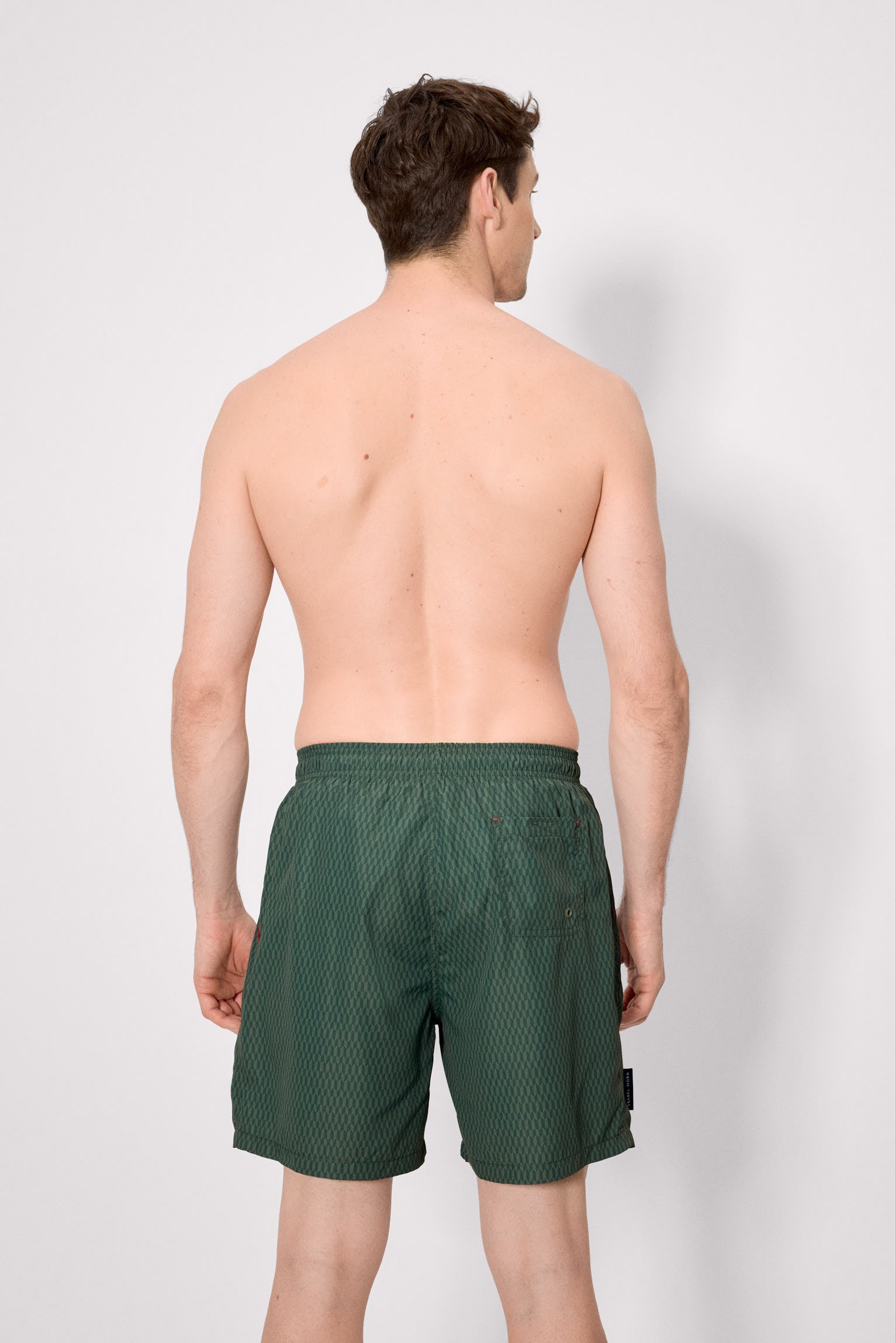 Costume da bagno lungo con stampa etnica verde