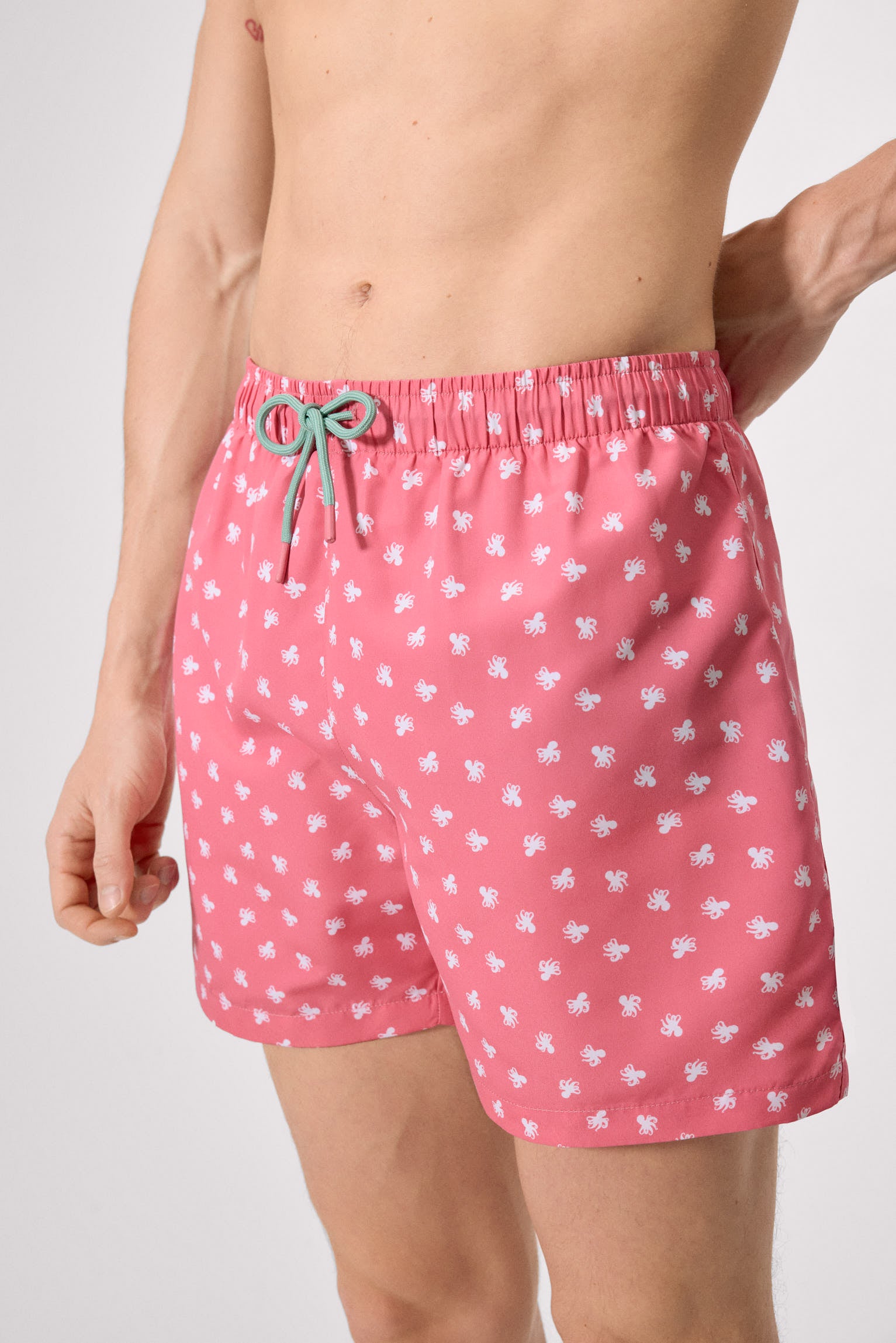 Costume da bagno intero con stampa polpo rosa