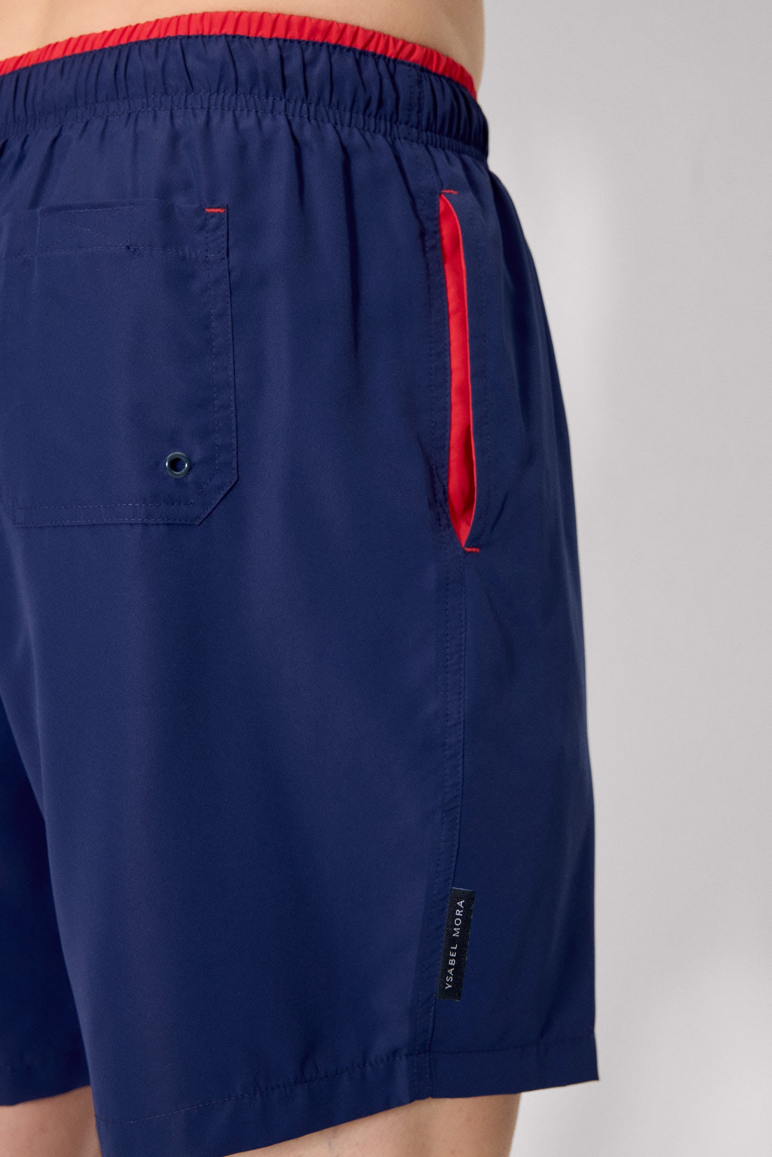 Costume da bagno lungo con dettaglio in vita blu navy