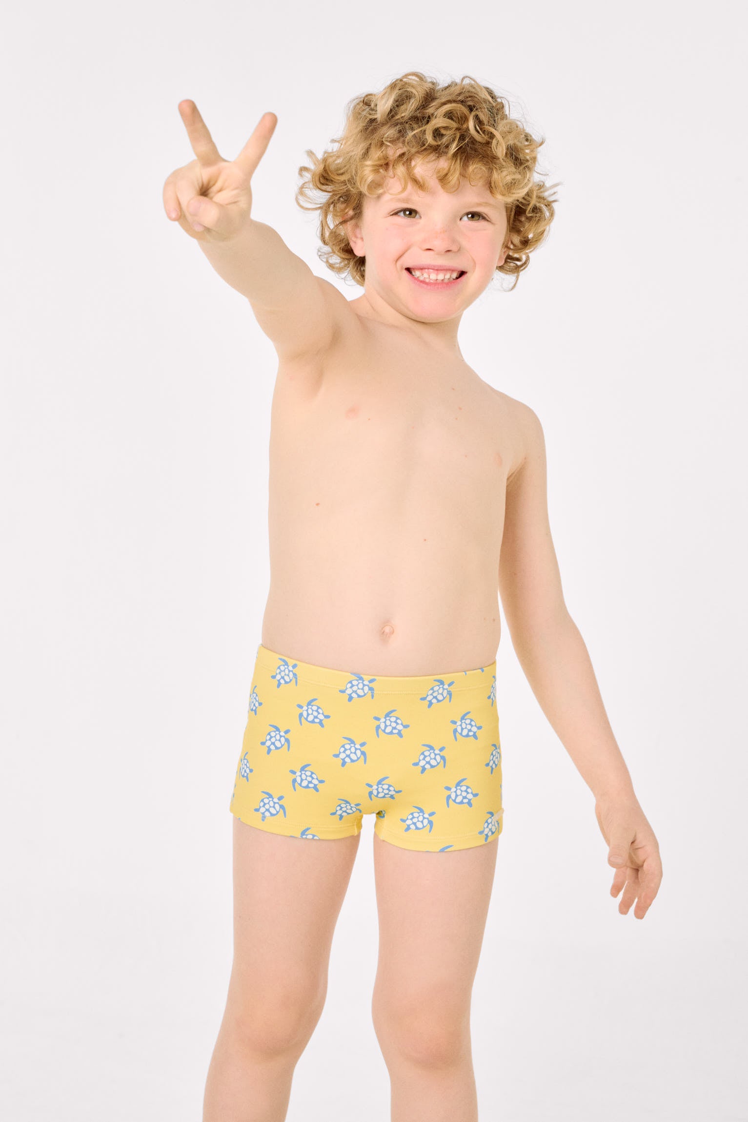 Costume da bagno boxer da bambino con stampa tartaruga