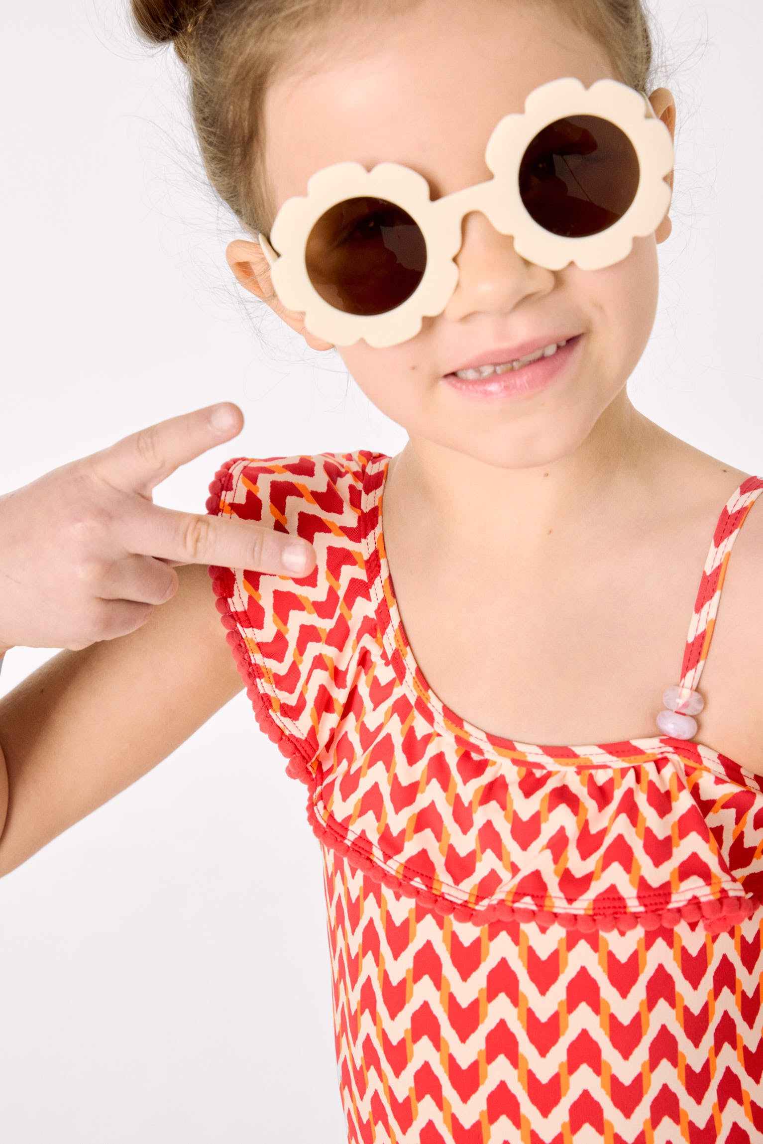 Bañador niña detalles volantes estampado étnico - Ysabel Mora