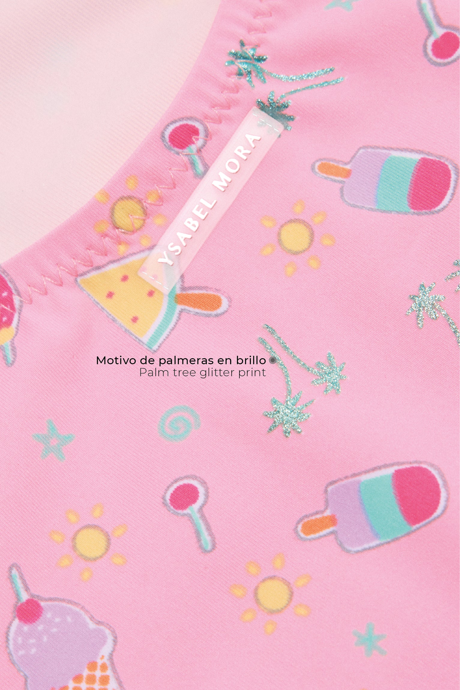 Costume da bagno da bambina con dettagli cut-out e fiocchi, stampa estiva