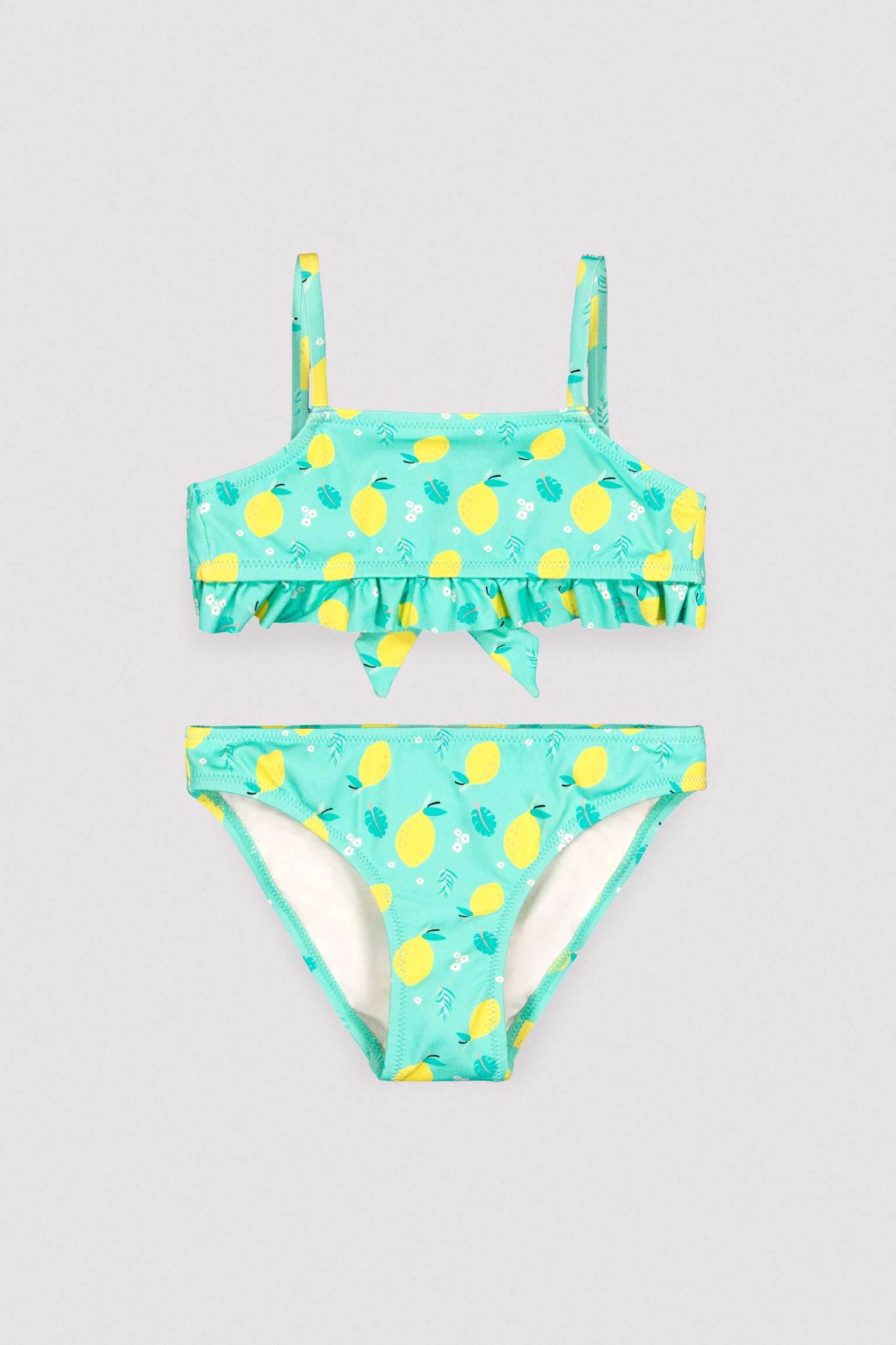Bikini niña detalle volante estampado limones - Ysabel Mora