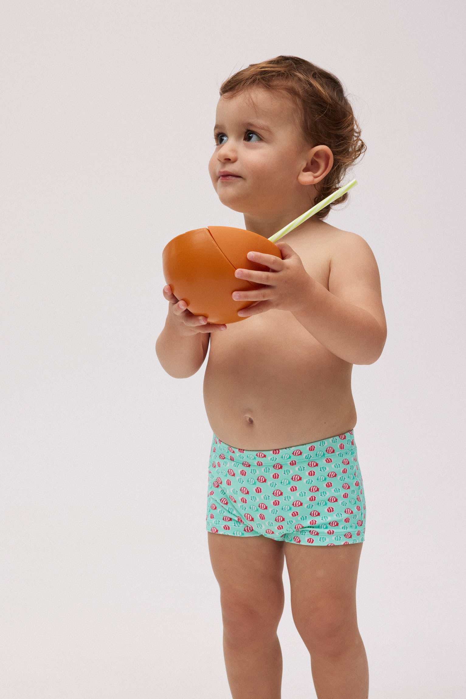 Costume boxer da neonato con stampa pesci