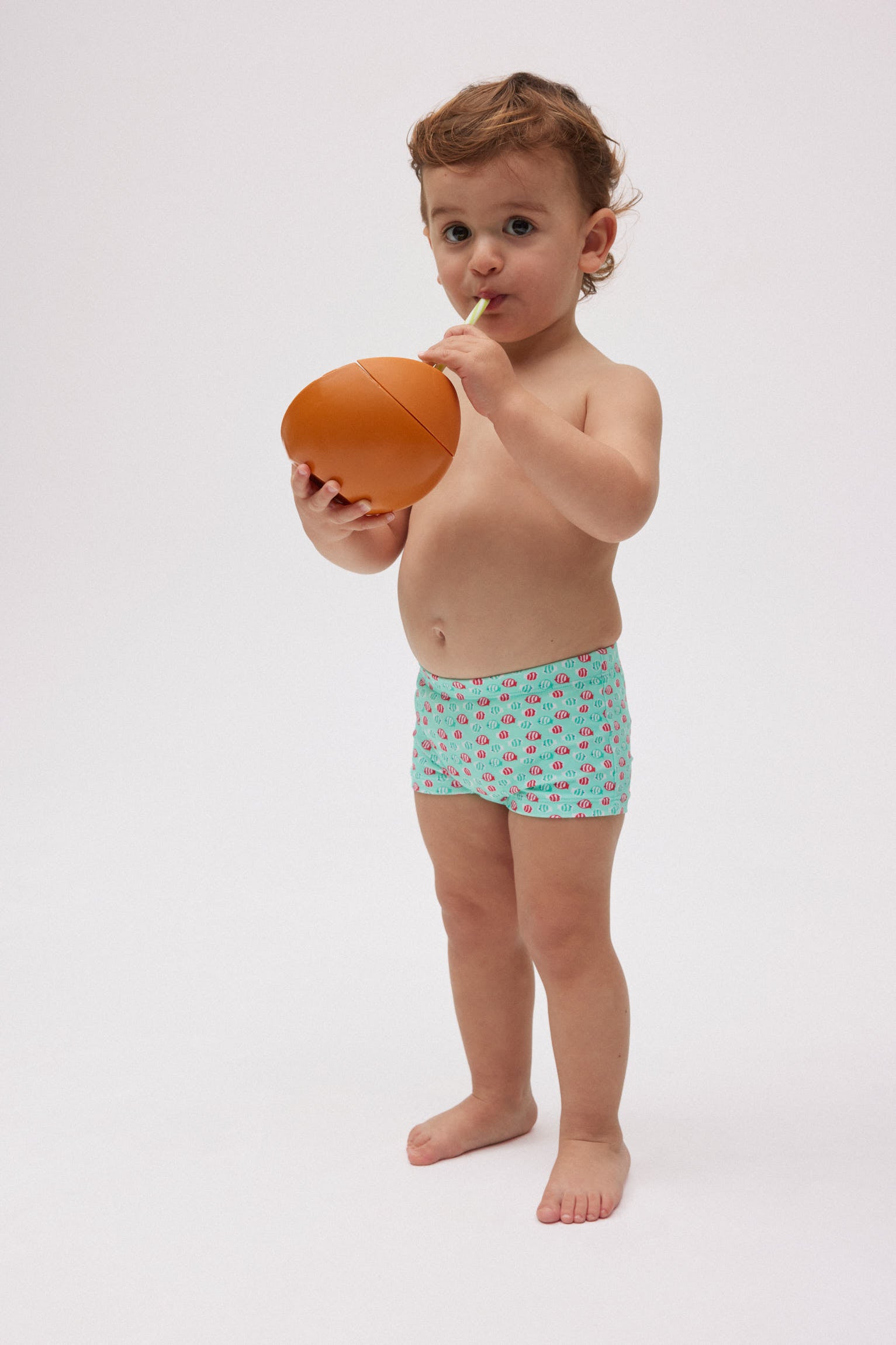 Costume boxer da neonato con stampa pesci