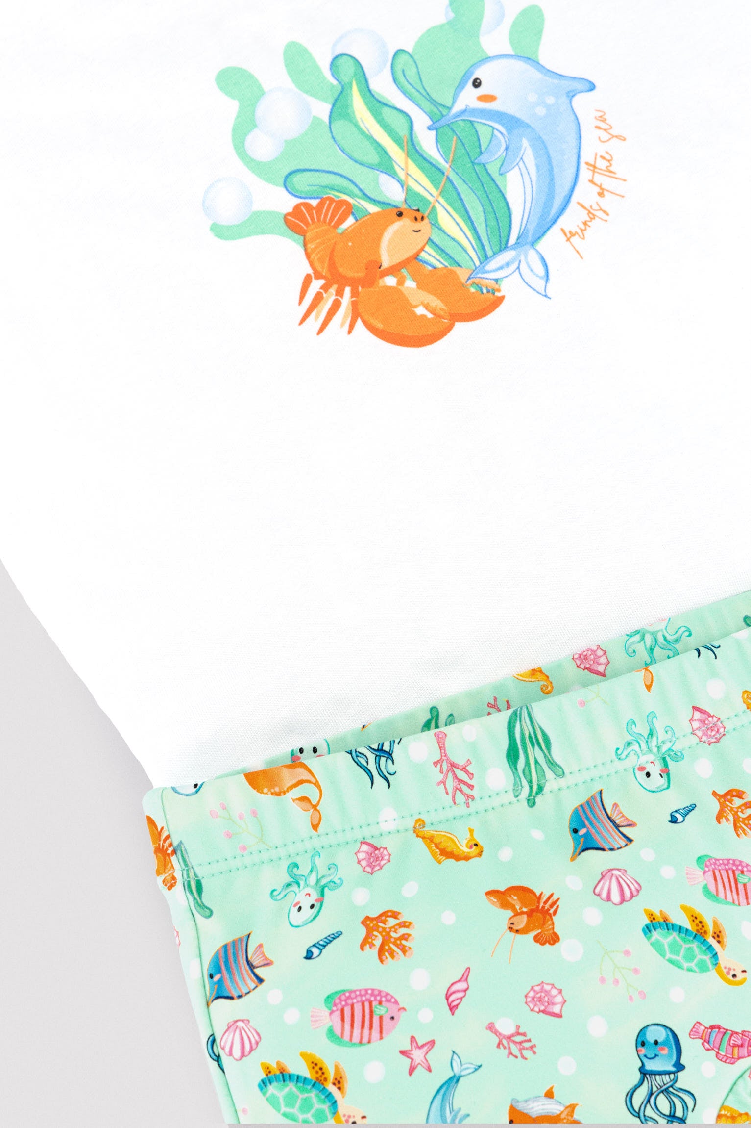 Set per neonato: maglietta e boxer con stampa di animali marini