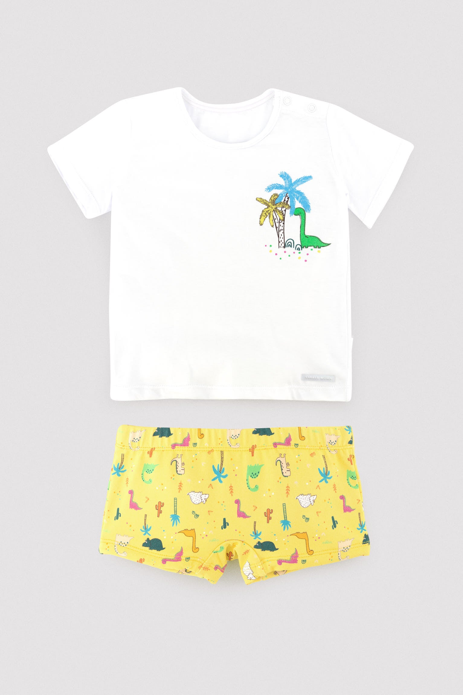 Set di t-shirt e boxer con stampa di dinosauro