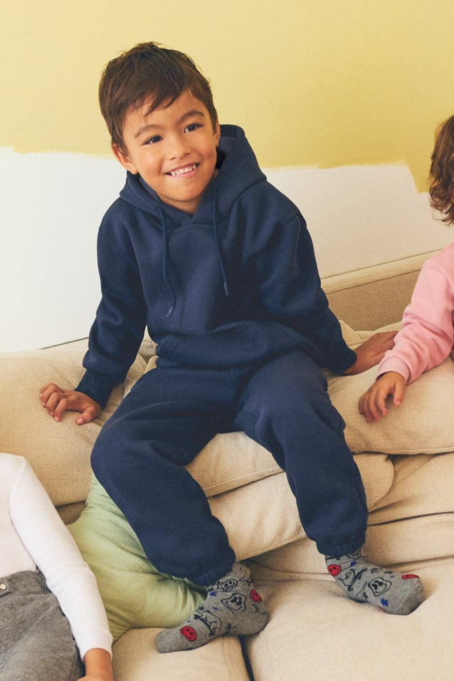 Chándal sportivo de bambino afelpado sudadera y jogger ancho marino