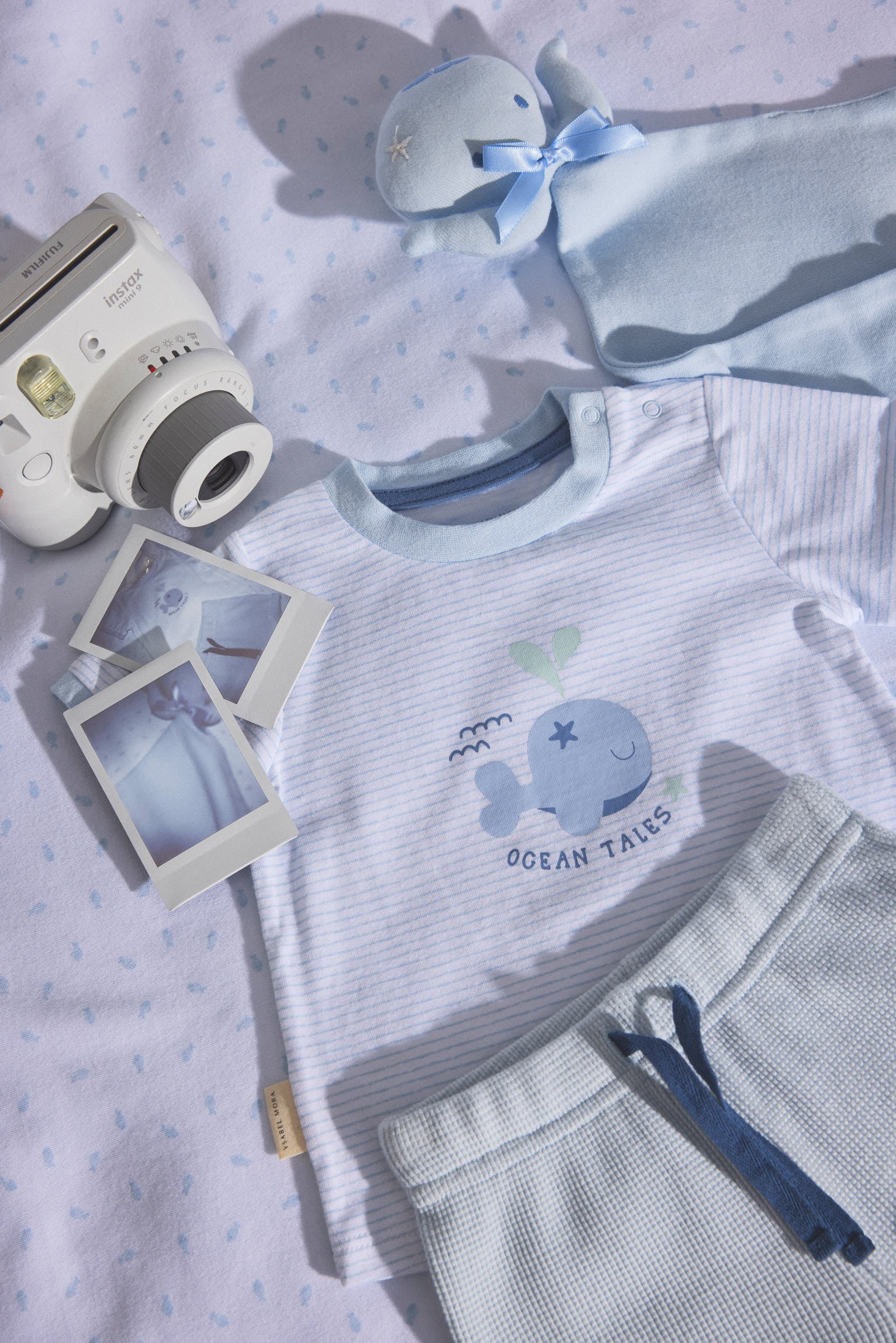 Set neonato maglietta a maniche corte e pantaloncini Ocean Tales blu