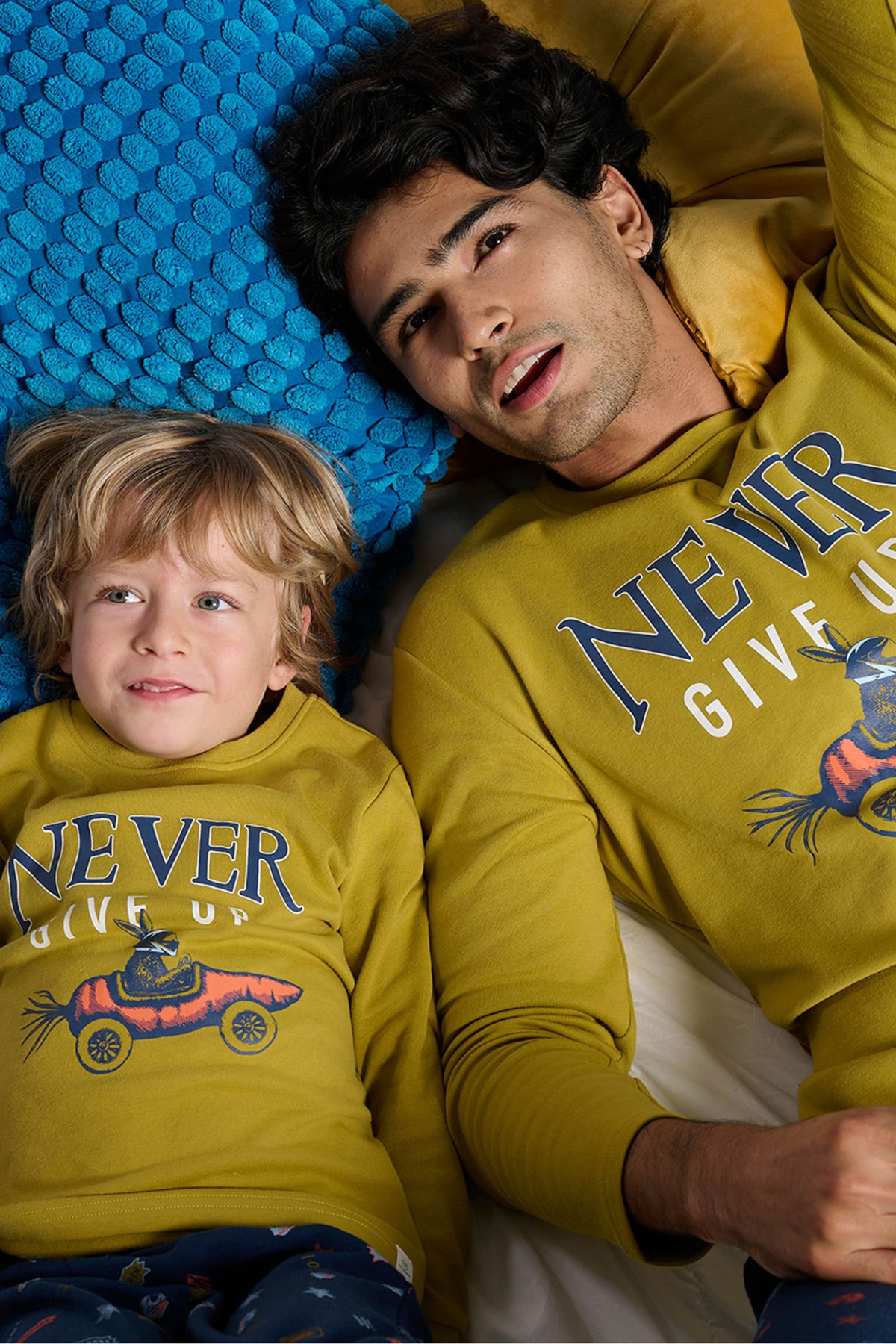 Pigiama lungo bambino afelpado Never Give Up stampa