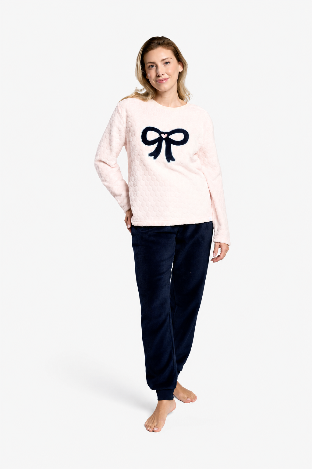 Pijama largo polar coralina donna lazo