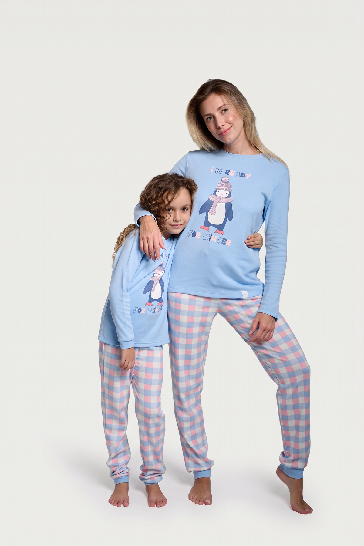 Pigiama lungo afelpado donna stampa Winter con cuadros