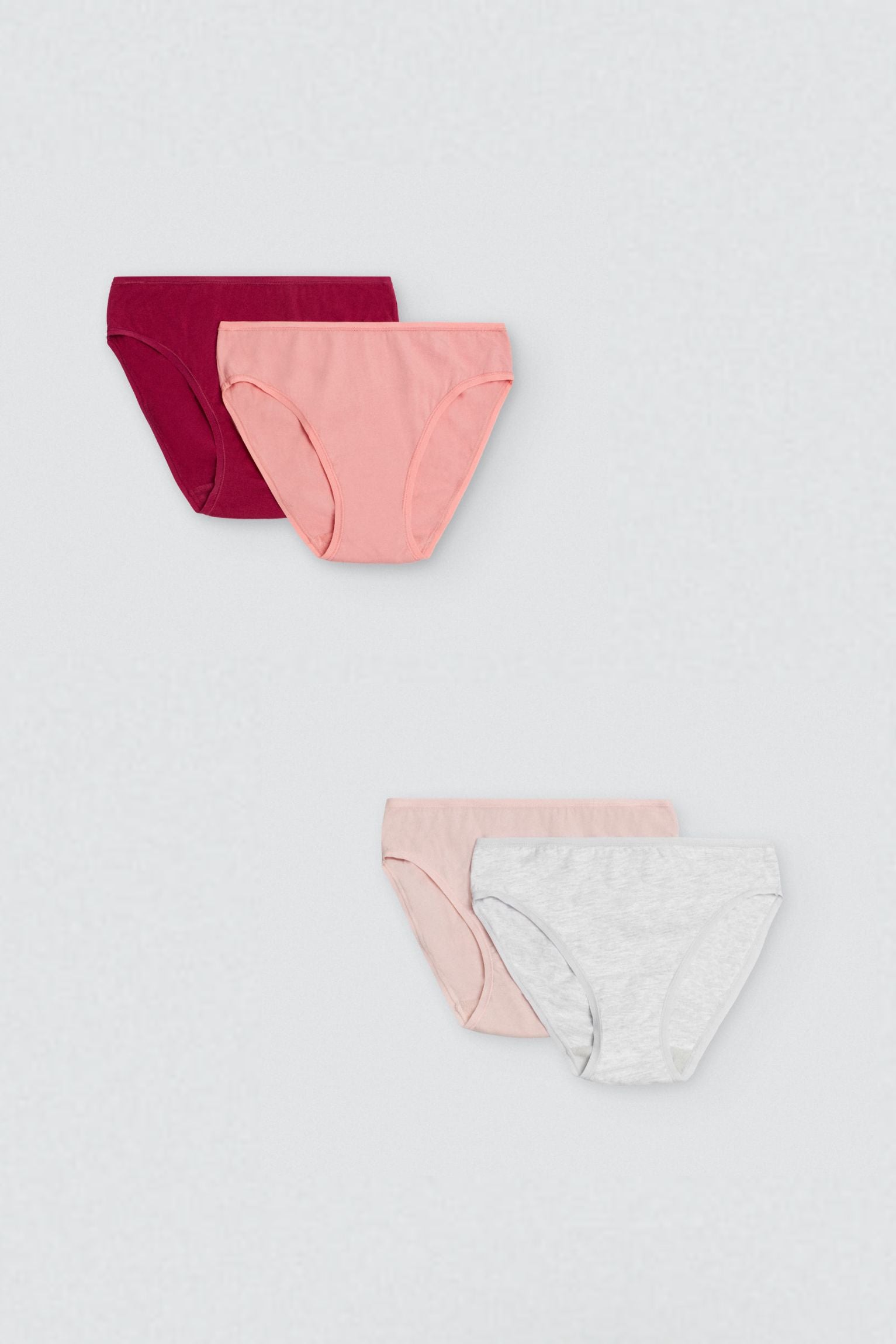 Confezione da 4 slip midi basic in cotone colorato