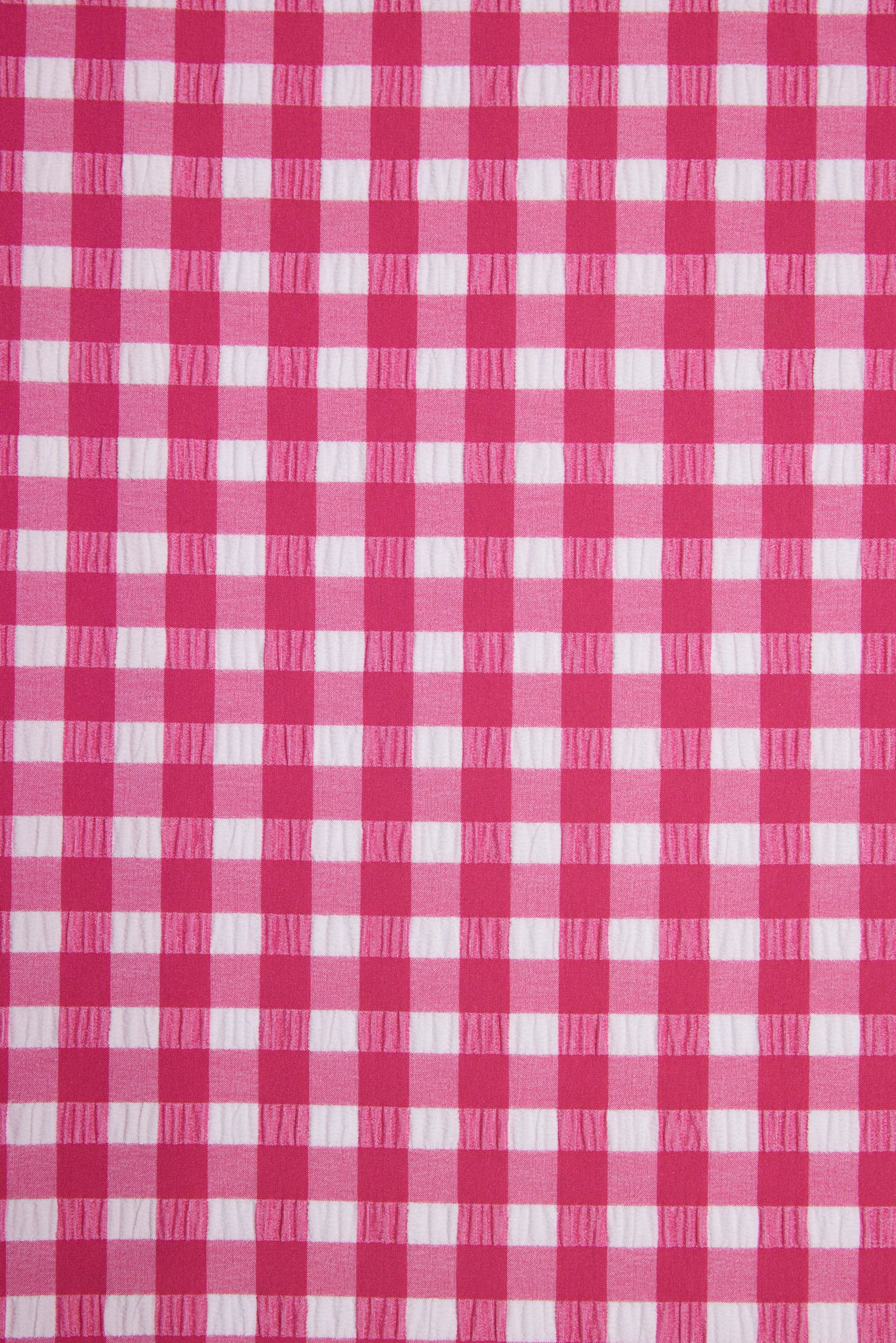 Top bikini a fascia a quadretti rosa con trama a coppa C