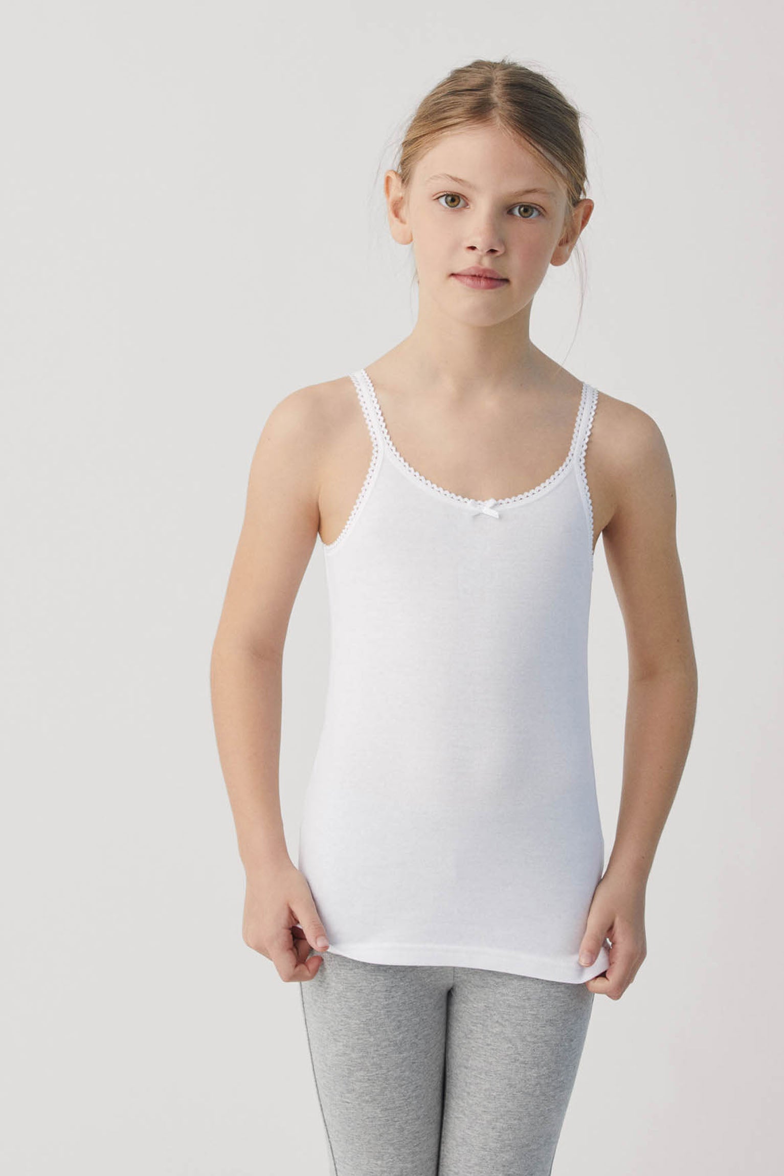 18309 1 camiseta interior niña tirantes - Blanco