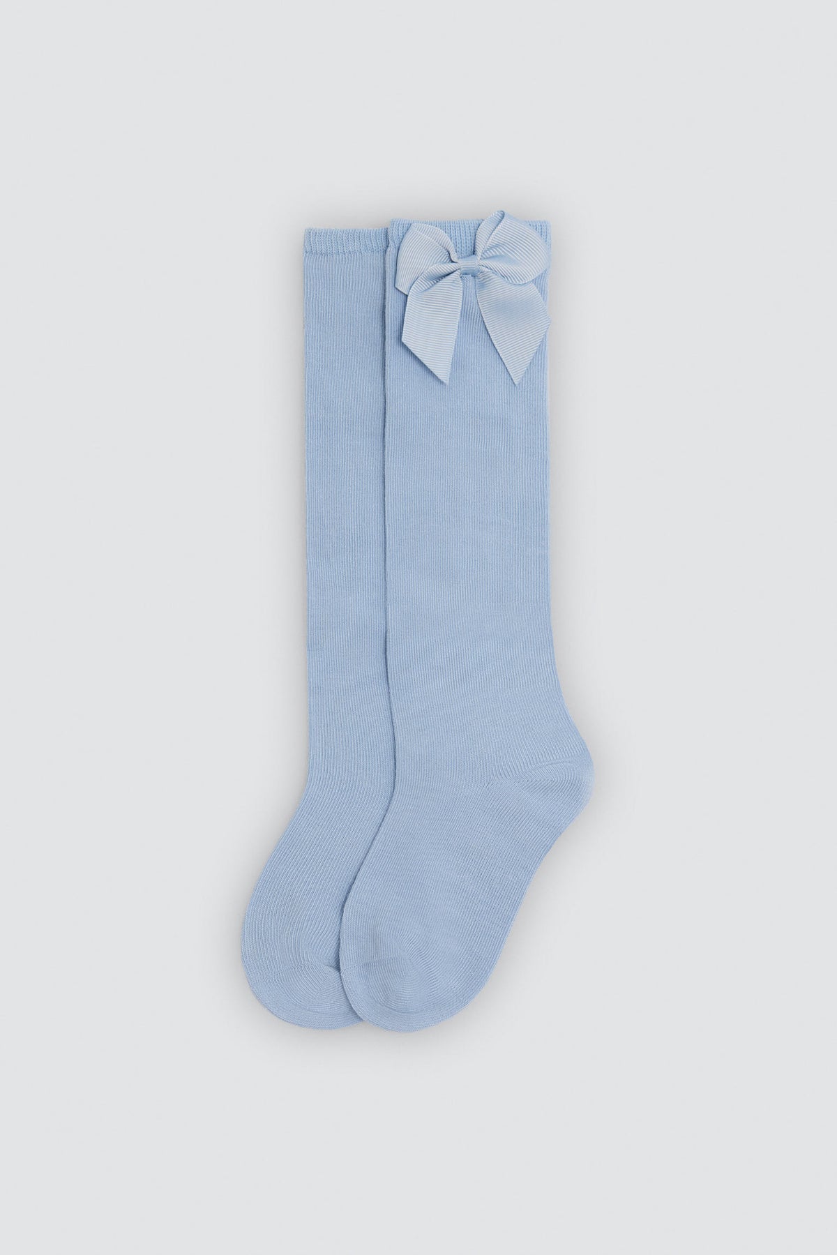 Calcetín bambino largo detalle lazo azul