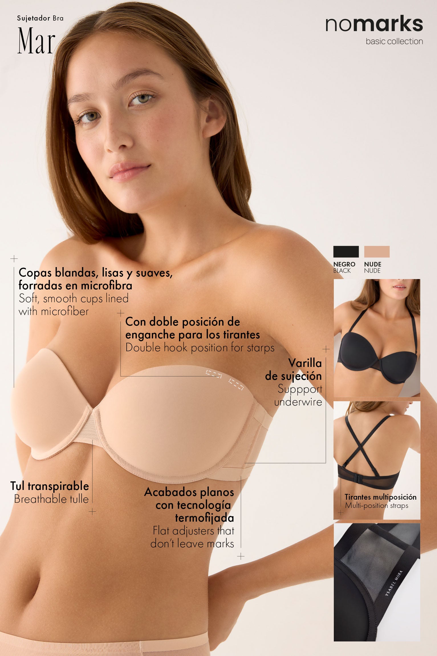 Reggiseno senza spalline Nomarks, Mar Nero