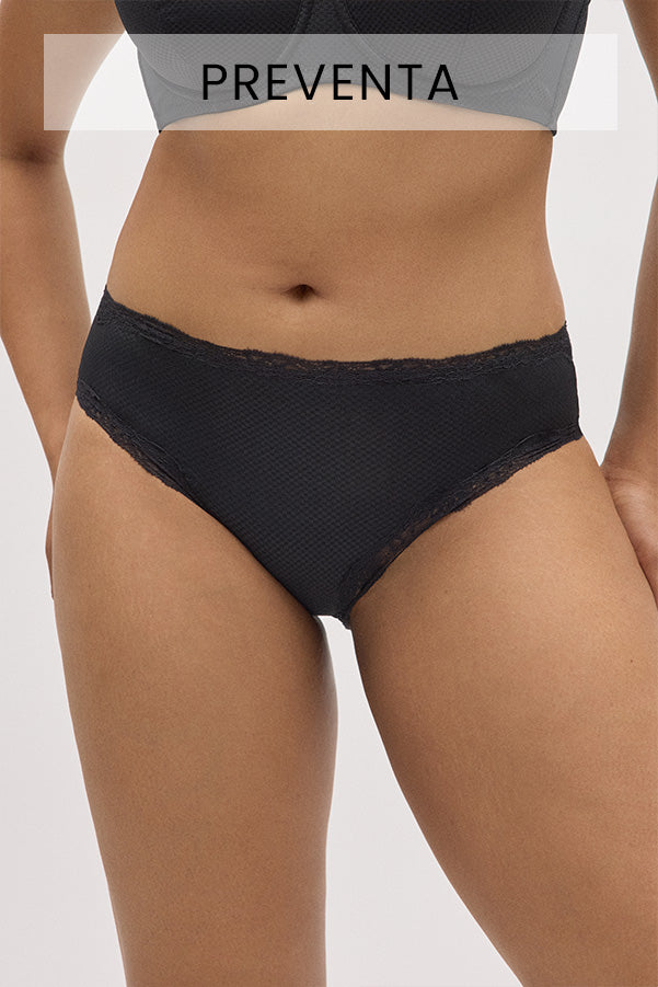 PREVENDITA Slip midi con pizzo nero