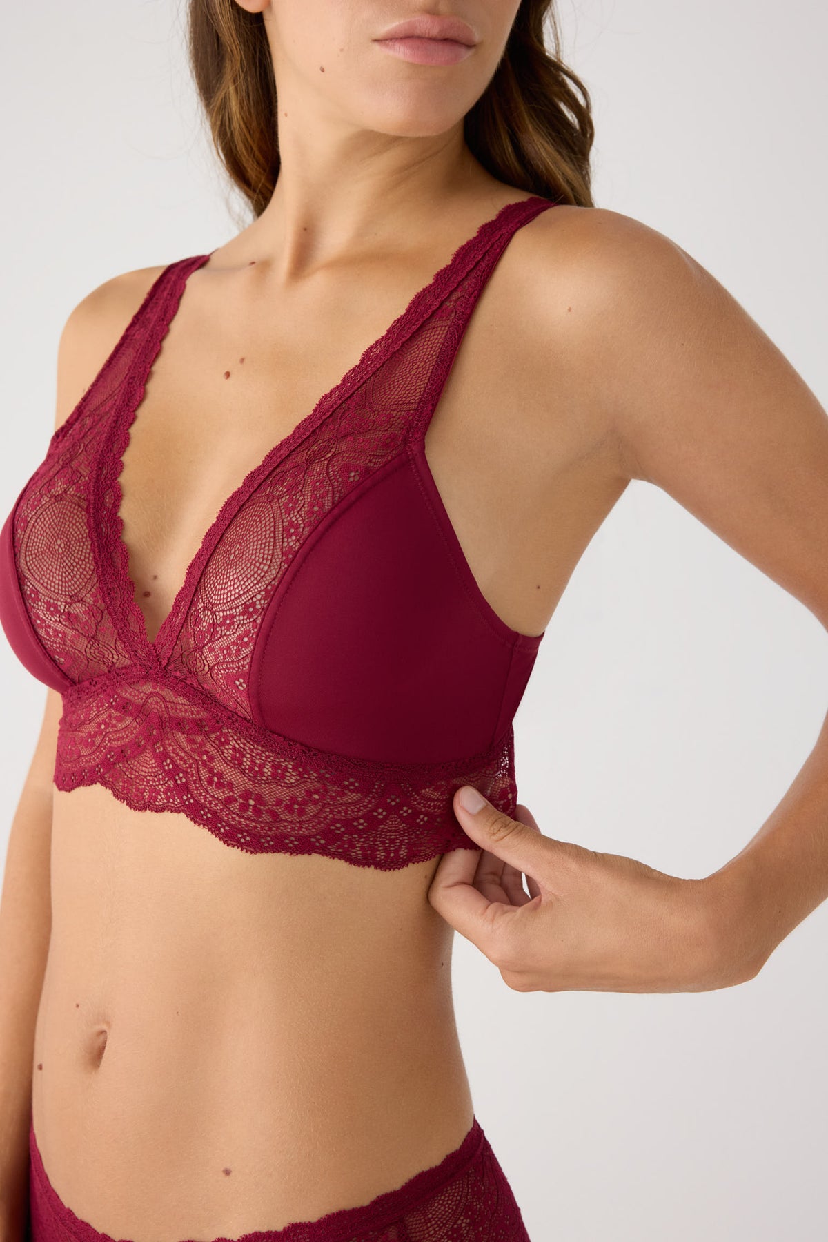 Reggiseno bralette pizzo bordeaux | Paula Echevarría Limited Edition