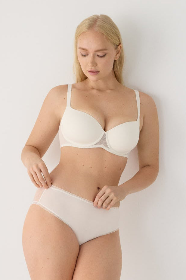 Reggiseno capacidad con ferretto imbottito sottoseno texture avorio