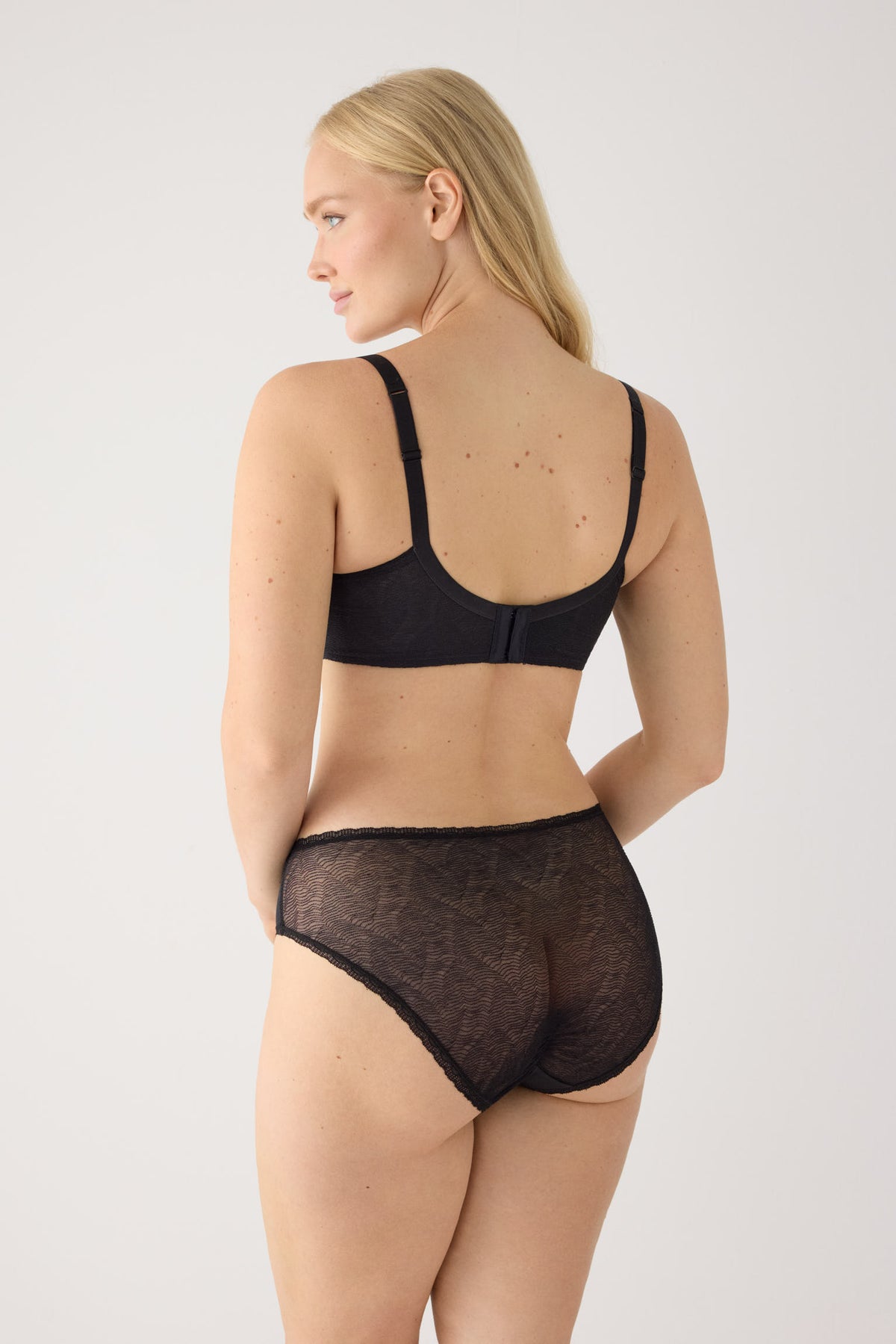 Slip midi lingerie trasparente nero