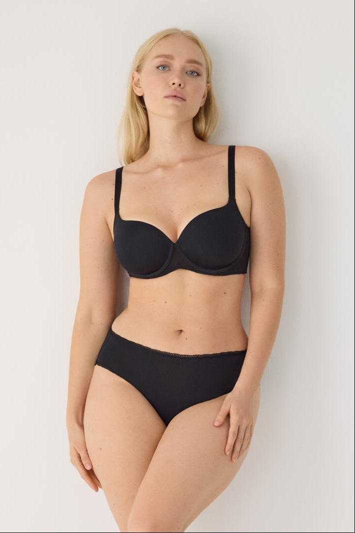 Reggiseno capacidad con ferretto imbottito sottoseno texture nero
