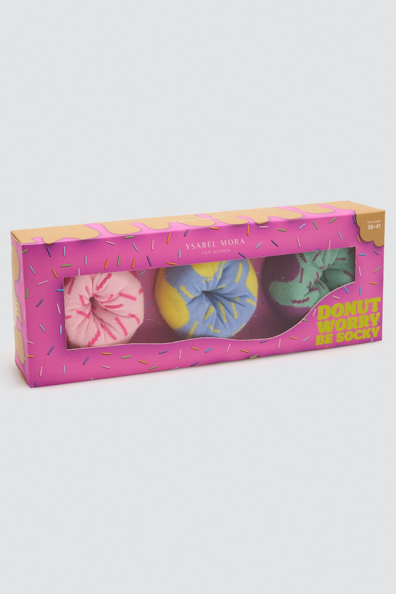 Confezione regalo da 3 calzini donut multicolore