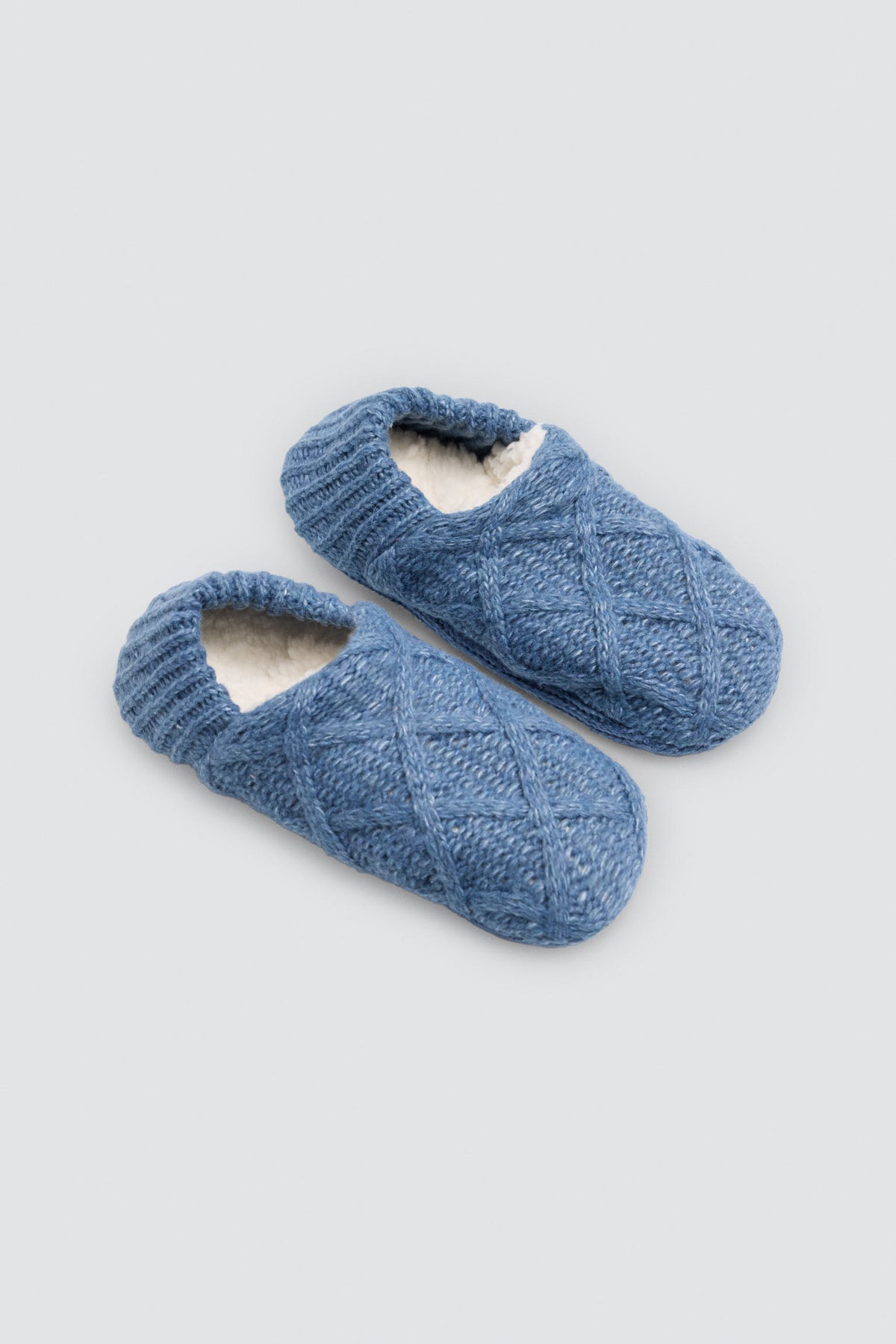 Calzini-pantofola da donna antiscivolo blu