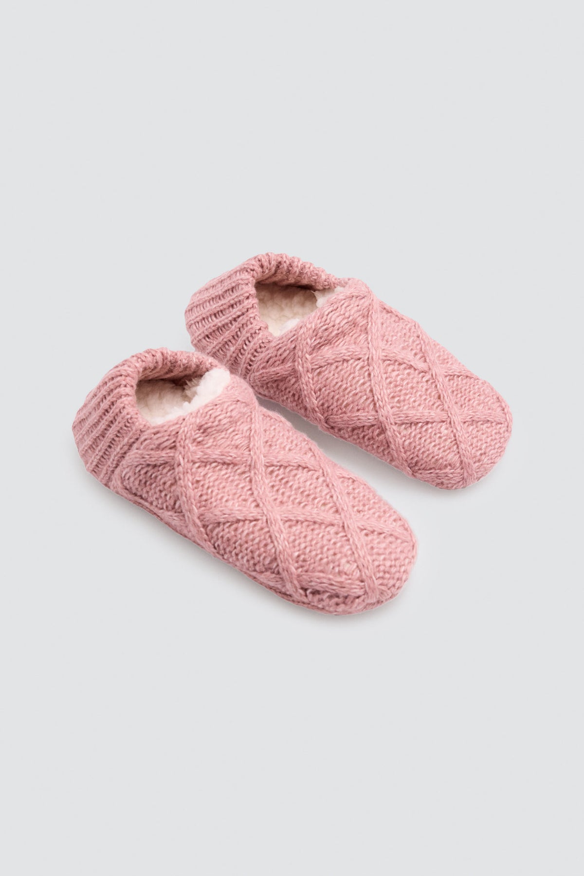 Calzini-pantofola da donna antiscivolo rosa