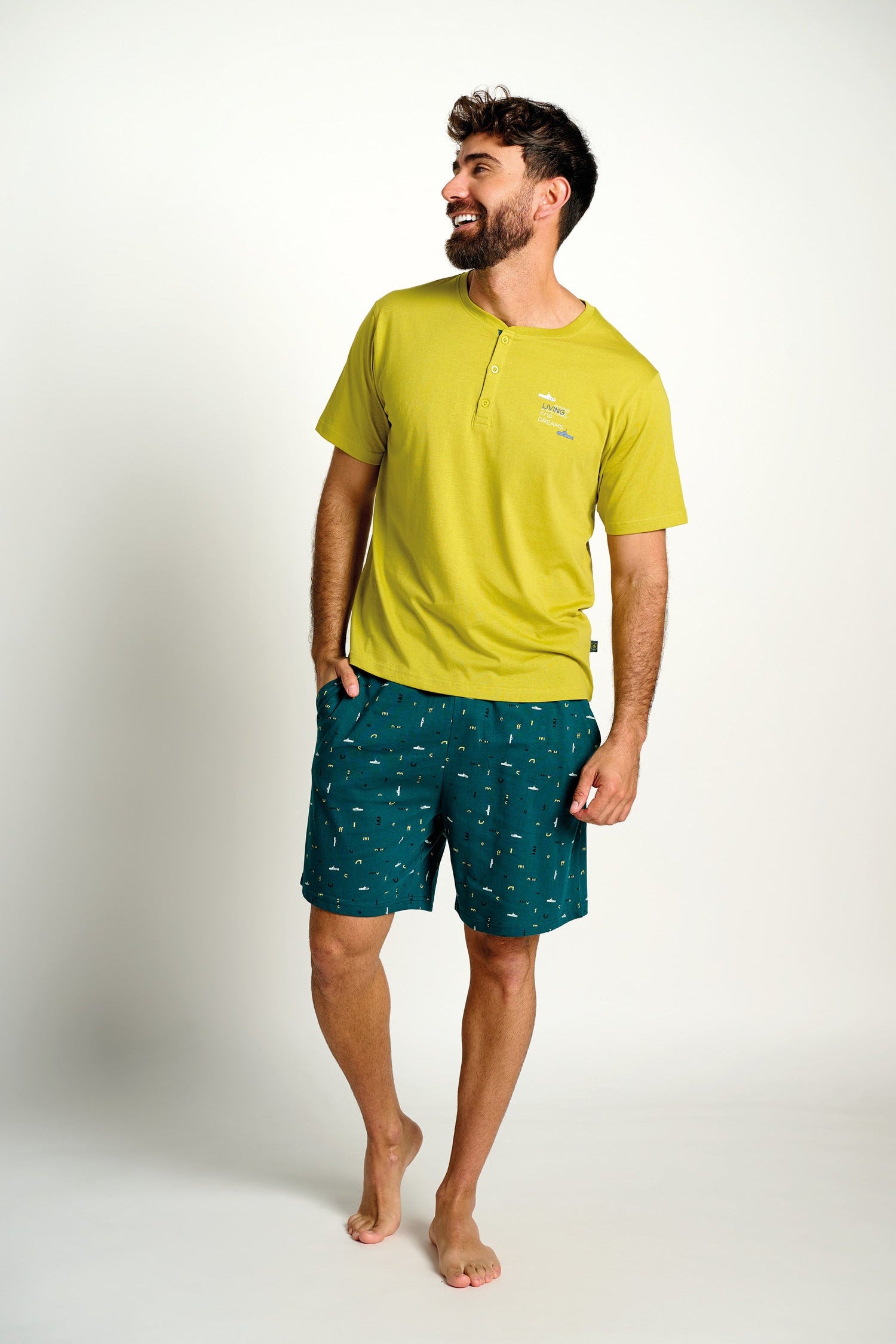 Pigiama corto da uomo in cotone Living | MUYDEMI
