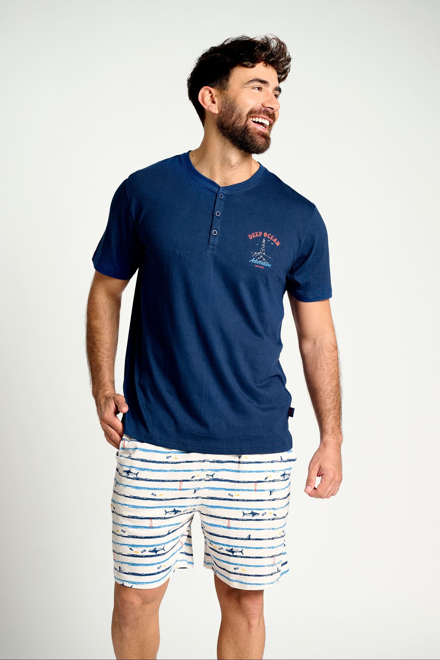 Pijama hombre corto algodón Ocean Adventure | MUYDEMI - Ysabel Mora