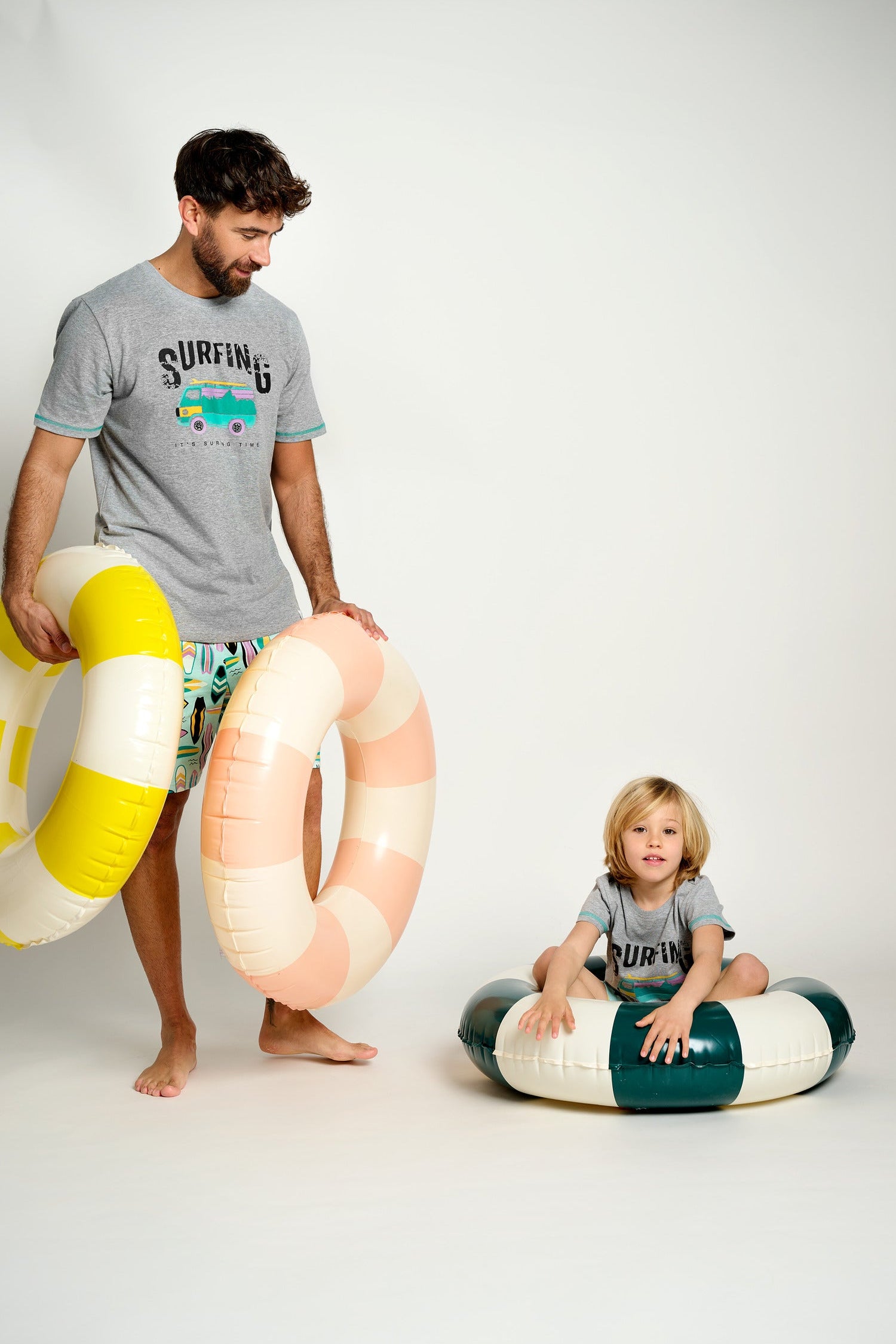 Pigiama corto da surfista in cotone da uomo | MUYDEMI