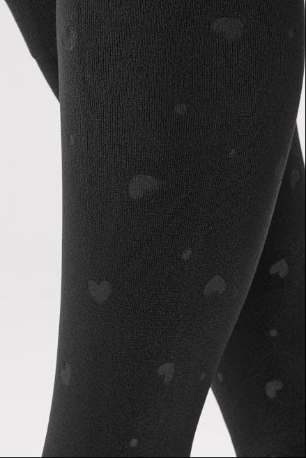 Collant largas térmicas corazones 140 denier negro