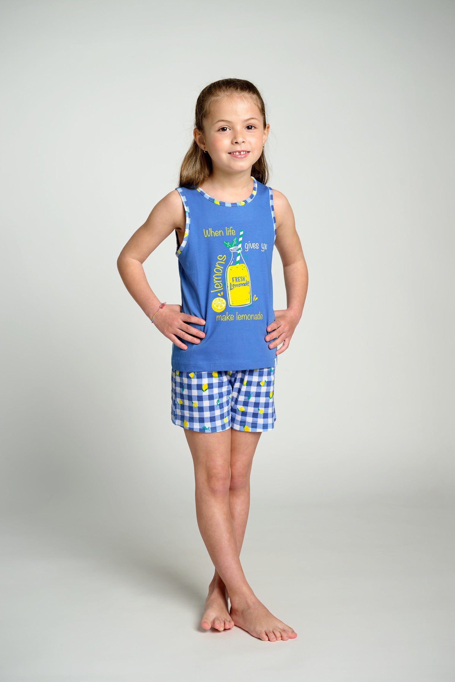 Pijama infantil corto tirantes algodón Lemonade | MUYDEMI - Ysabel Mora